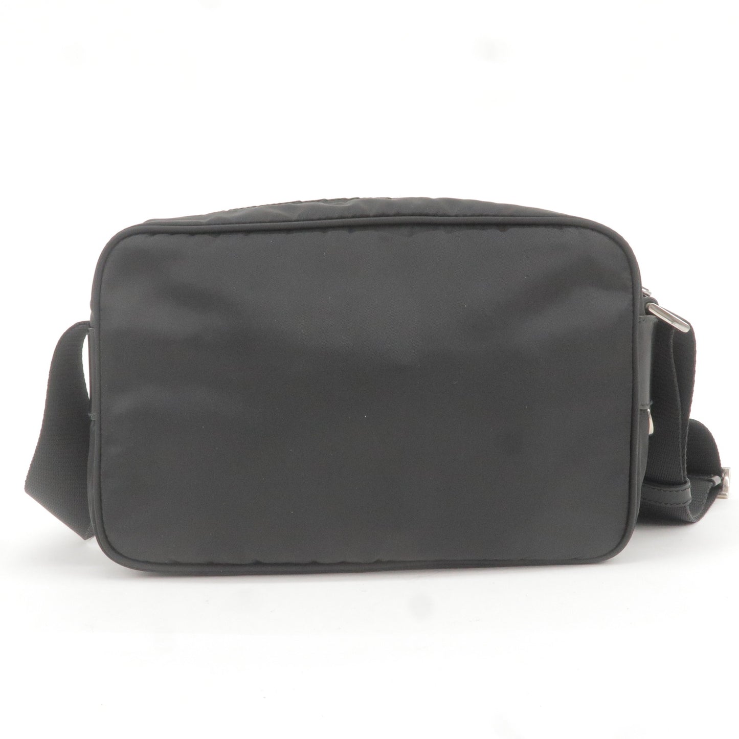 PRADA Logo Nylon Leather Shoulder Bag NERO Black BT1067