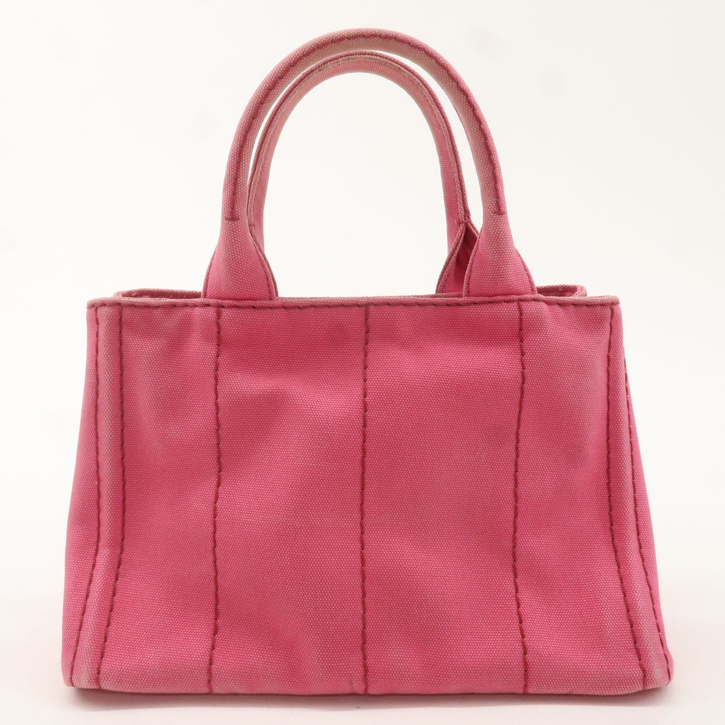 PRADA Logo Canapa Mini Canvas Tote Bag Hand Bag Pink 1BG439