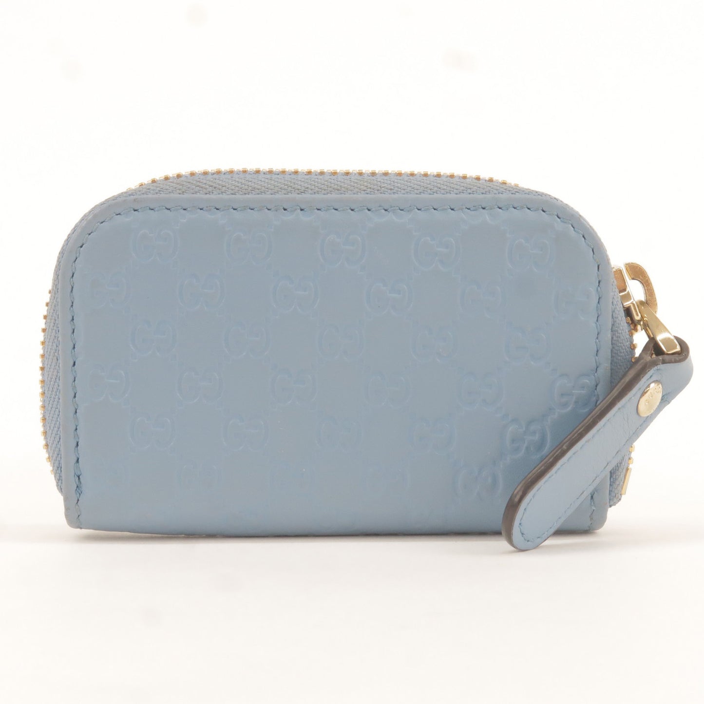 GUCCI Micro Guccissima Leather Mini Coin Case Blue 449896