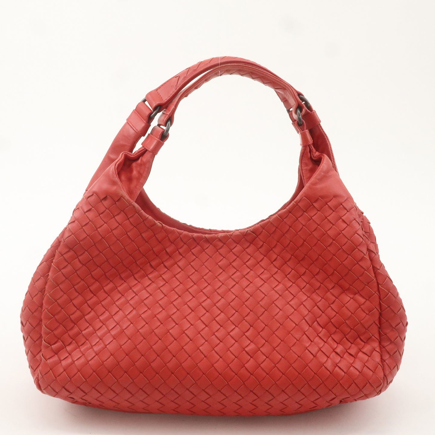 BOTTEGA VENETA Intrecciato Leather Shoulder Bag Red 125787