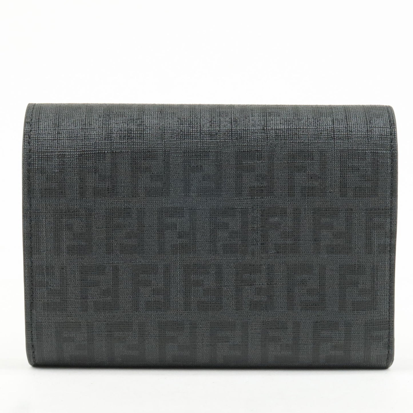 FENDI Zucchino PVC Bi-Fold Wallet Gray Black