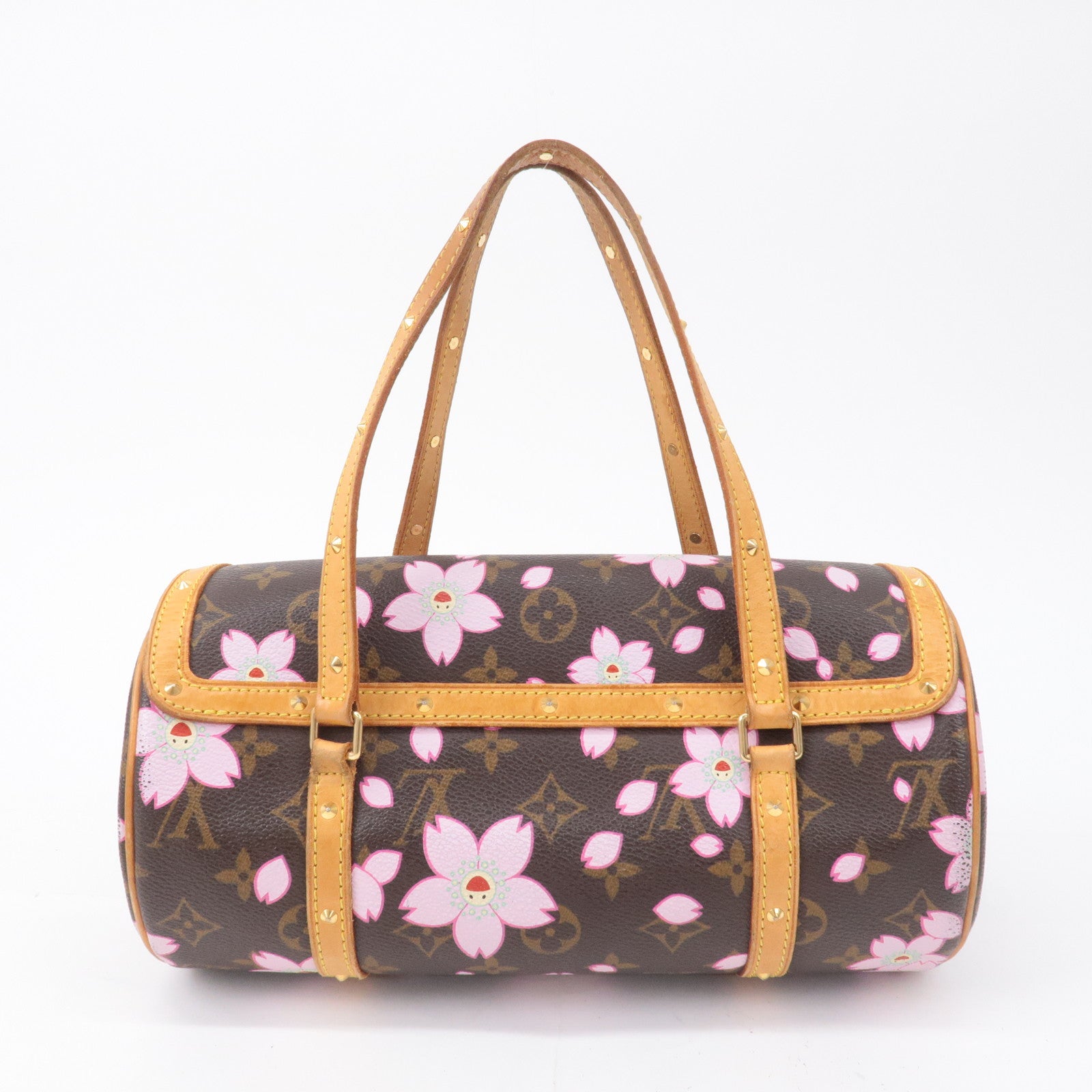 LOUIS VUITTON Papillon Pink Monogram Cherry Blossom Tote Handbag-US