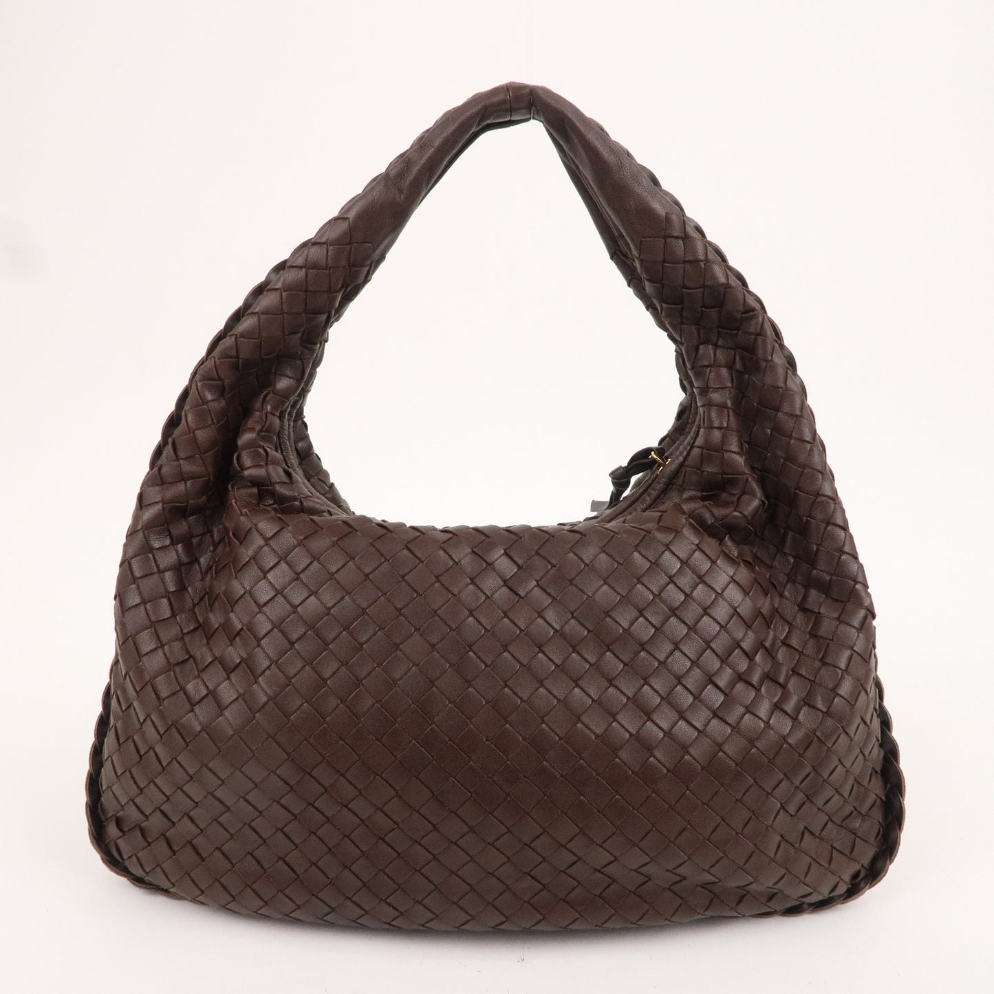 BOTTEGA VENETA Intrecciato Leather Shoulder Bag Brown 115653