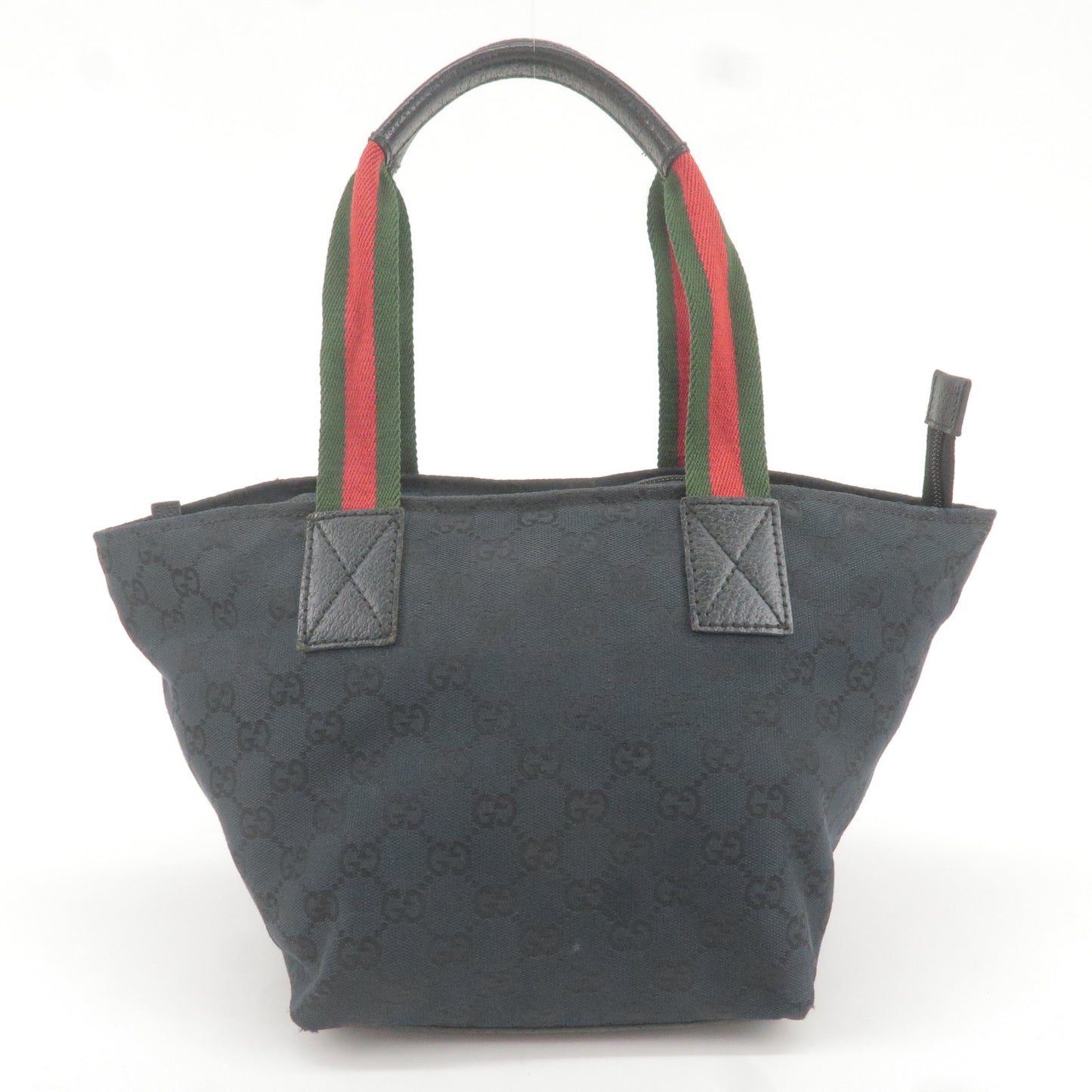 GUCCI Sherry GG Canvas Leather Tote Bag Black 131228