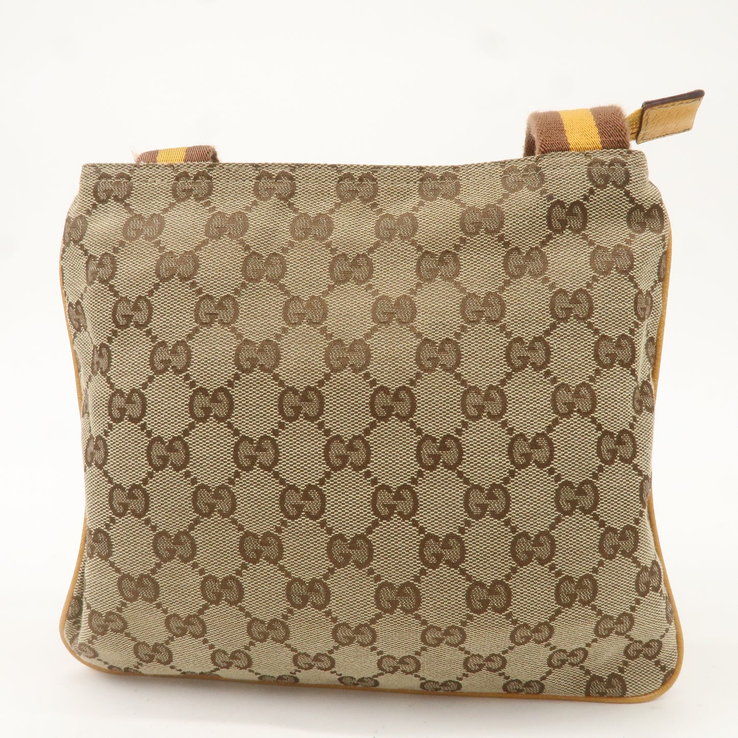 GUCCI Sherry Line GG Canvas Leather Shoulder Bag Beige 146309