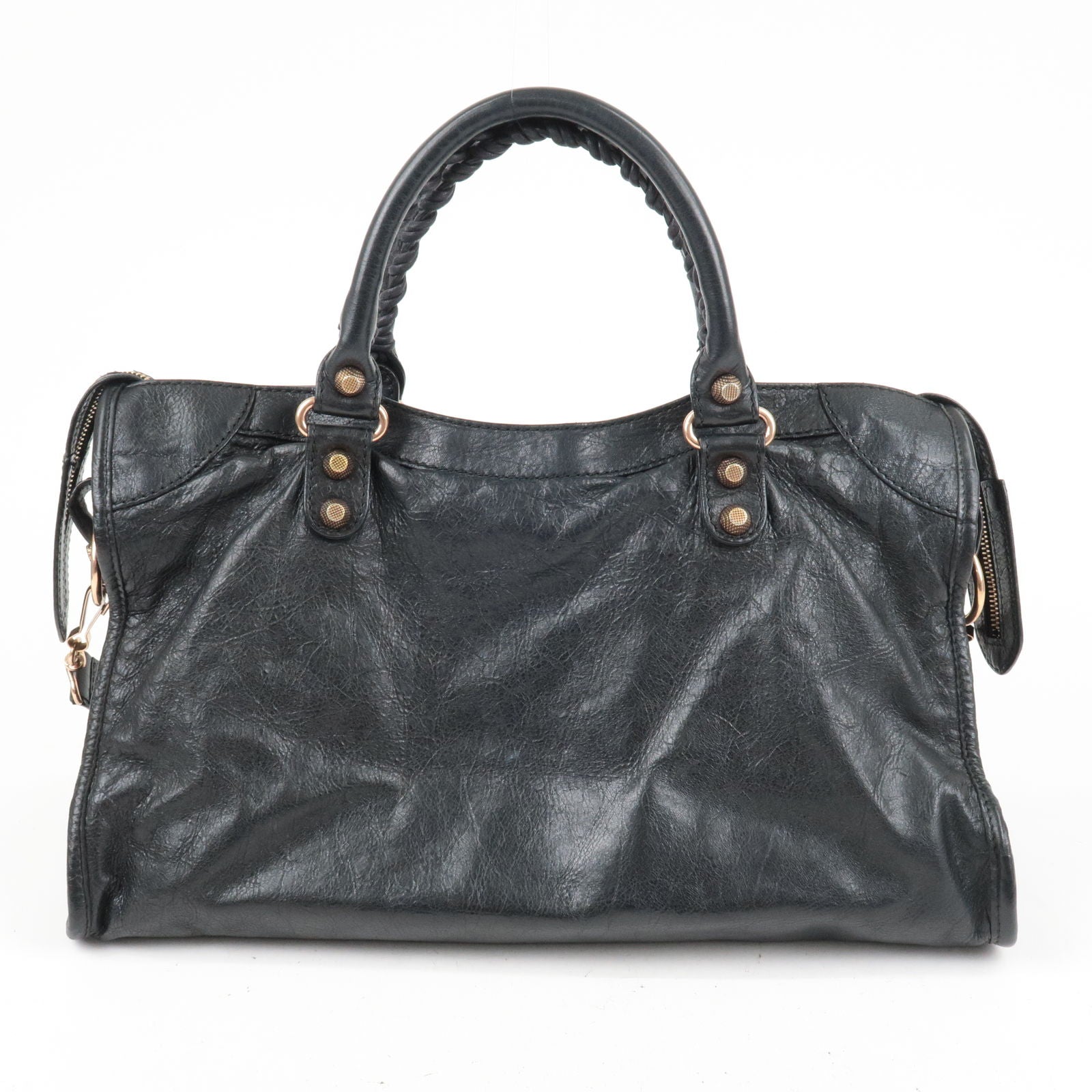 Balenciaga Classic Suede City Bag in Black