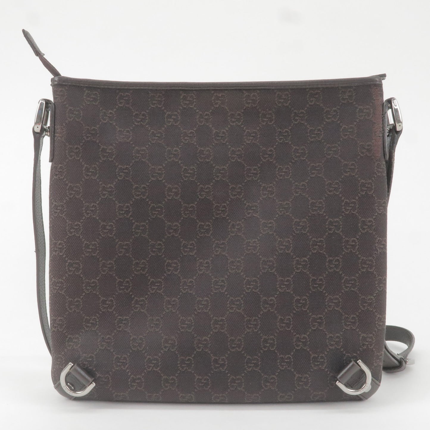 GUCCI Abbey GG Canvas Leather Shoulder Bag Brown 268642
