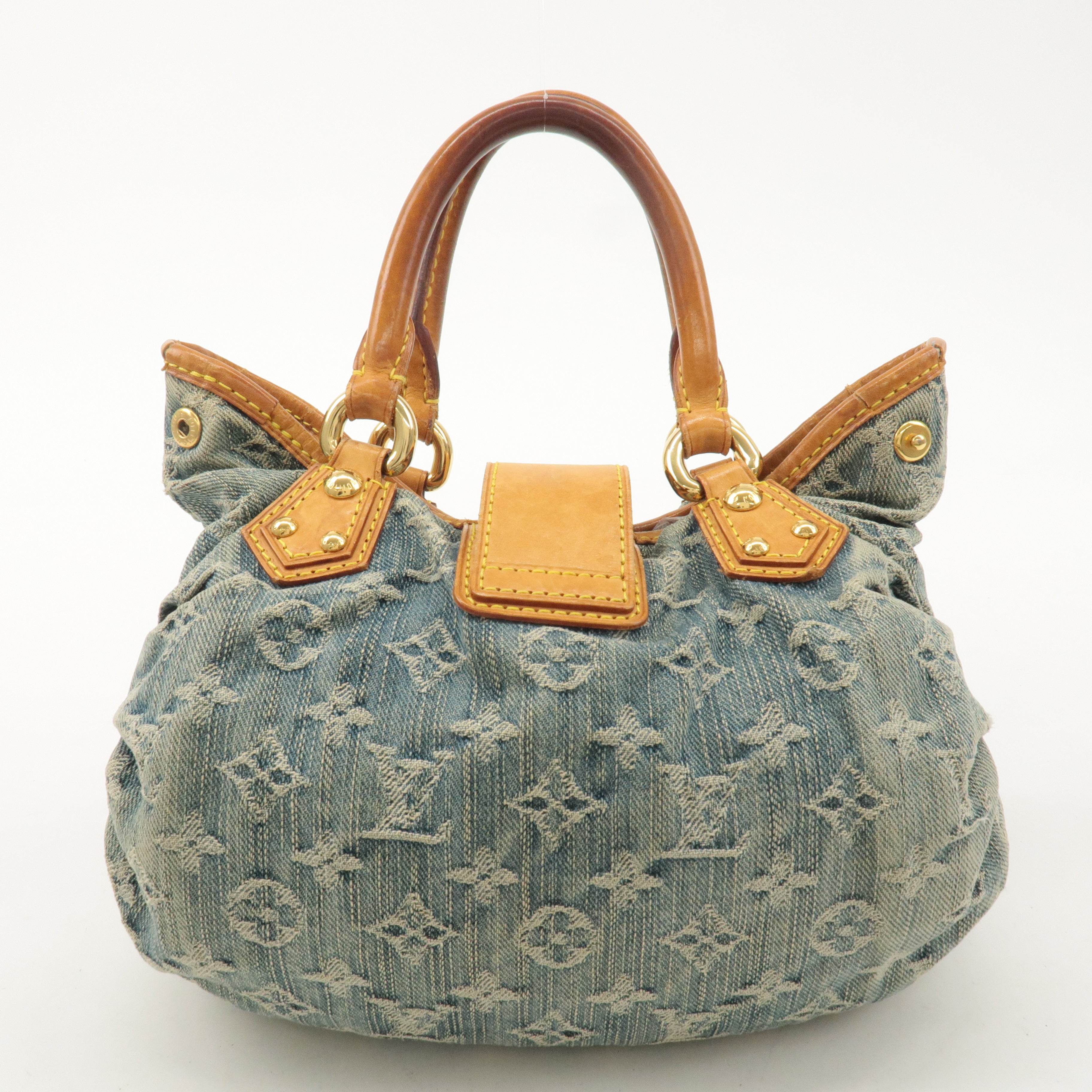 Louis Vuitton Monogram Denim Pleaty Hand Bag Blue M95020