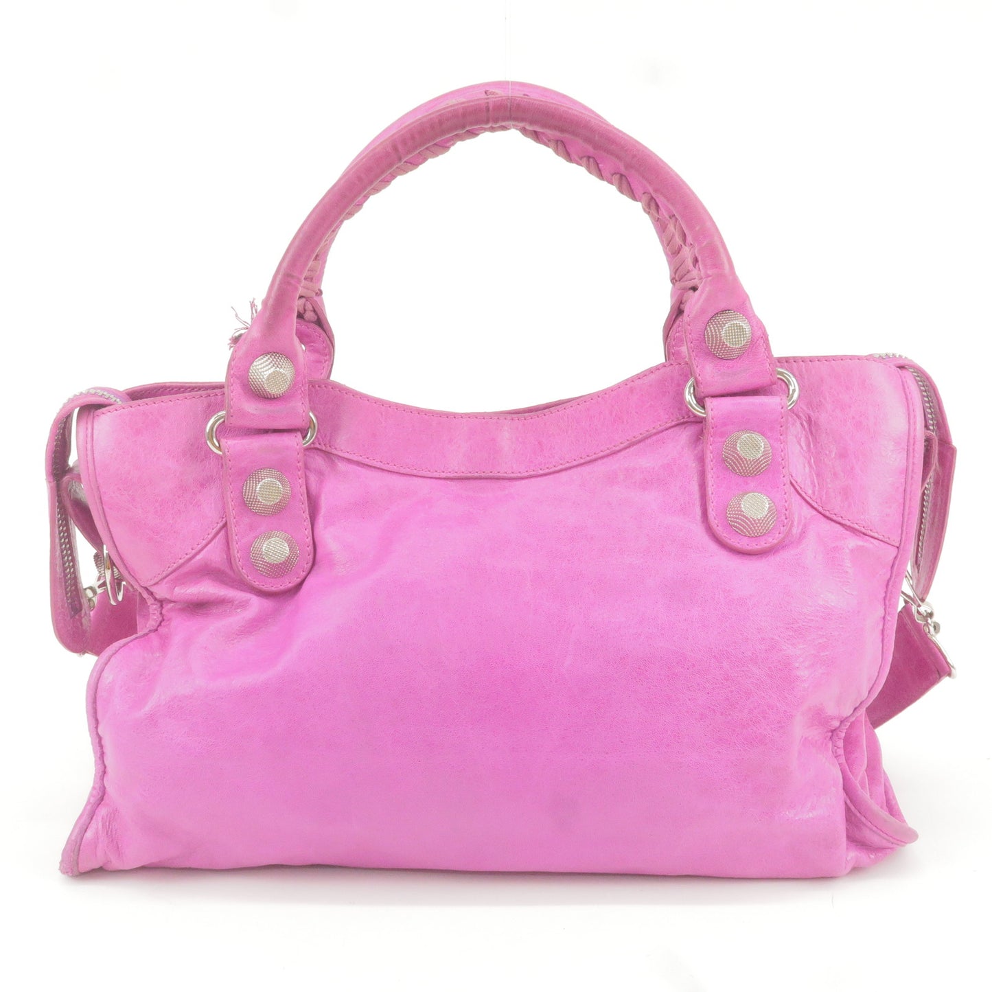 BALENCIAGA The Giant City Leather Hand Bag Pink 173084