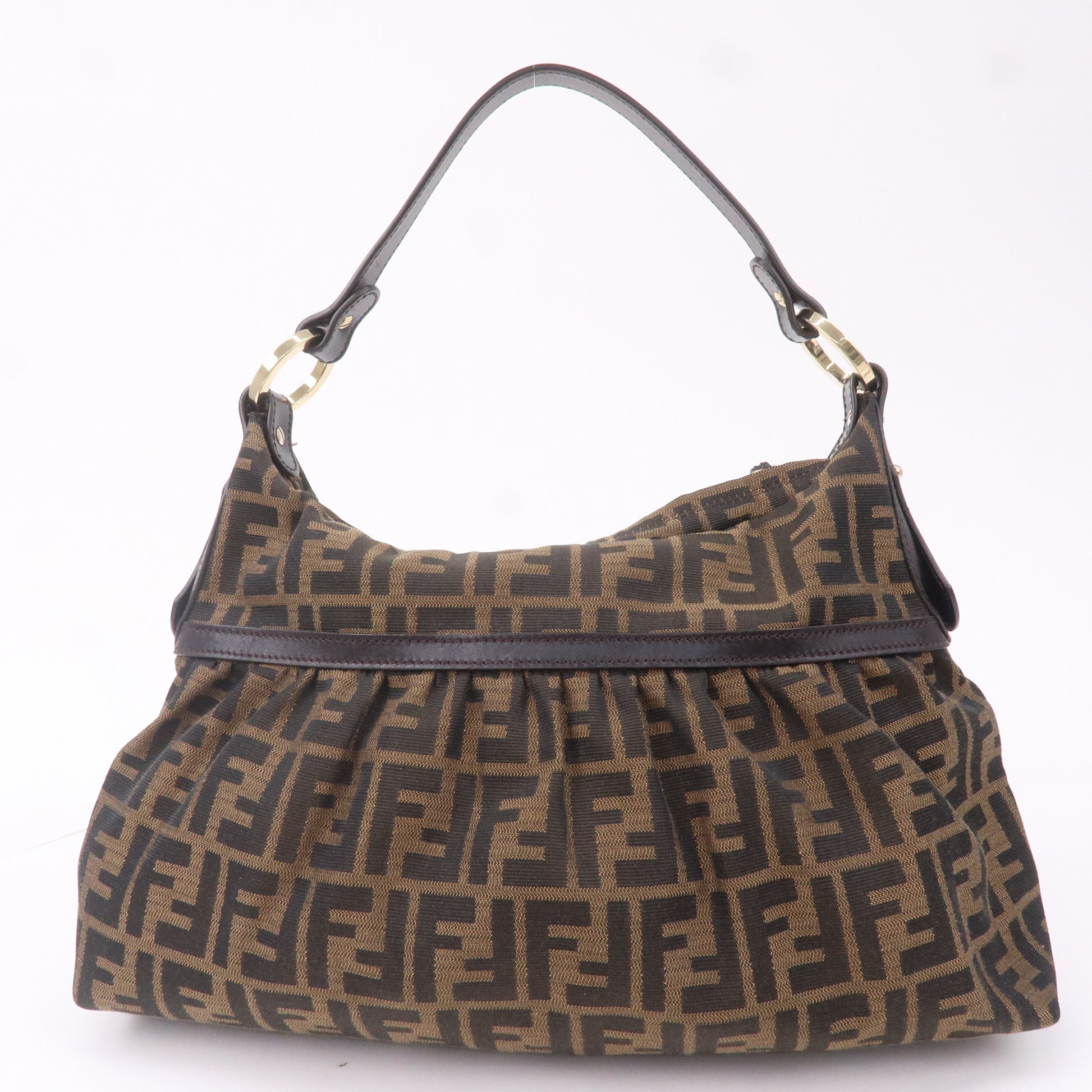 FENDI Zucca Chef Shoulder Bag Brown