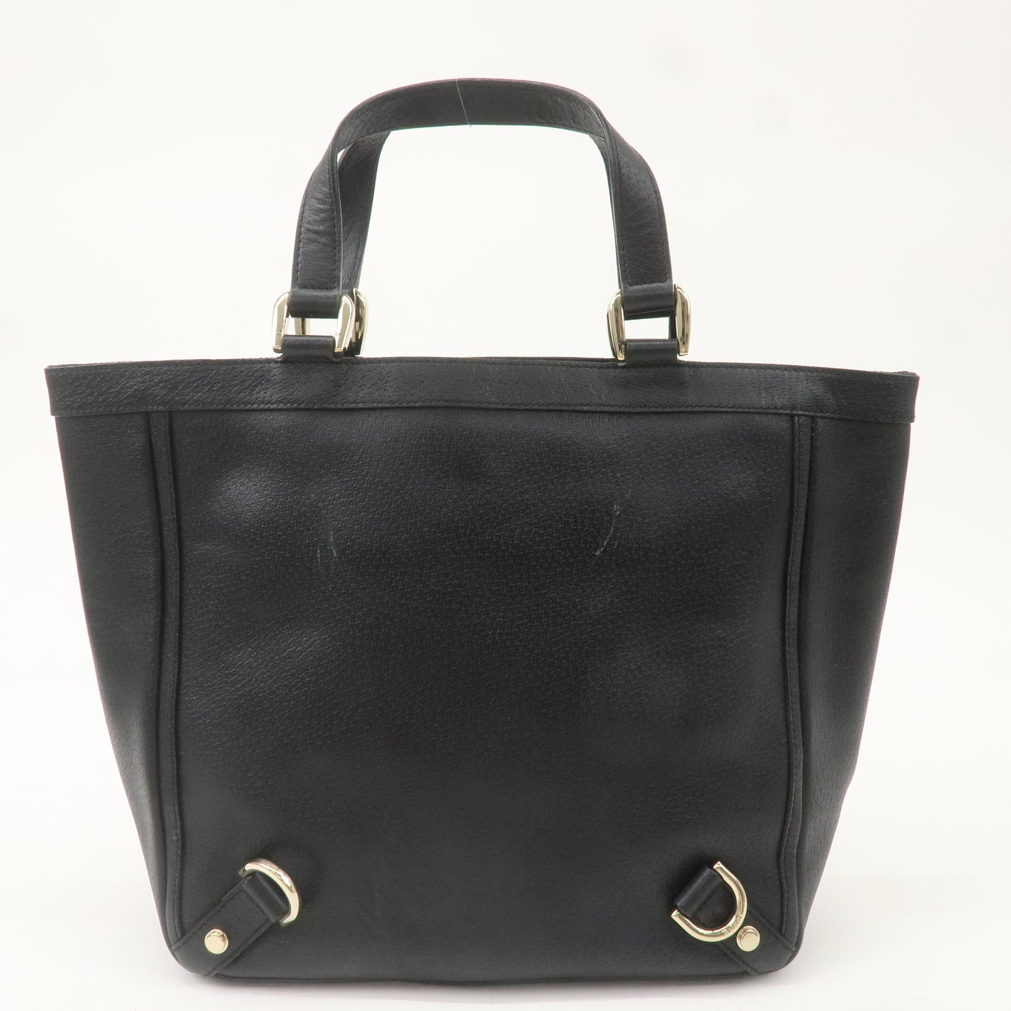 GUCCI Abbey Leather Tote Bag Hand Bag Black 130739