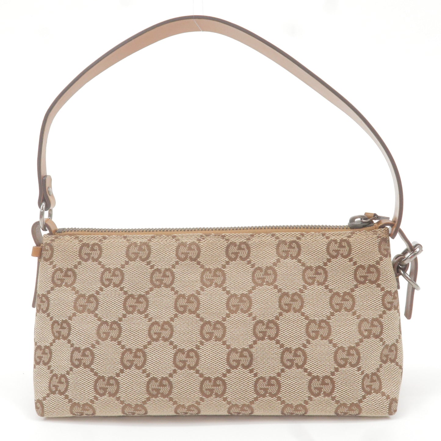 GUCCI-GG-Canvas-Leather-Hand-Bag-Pouch-Beige-Brown-103399 – dct