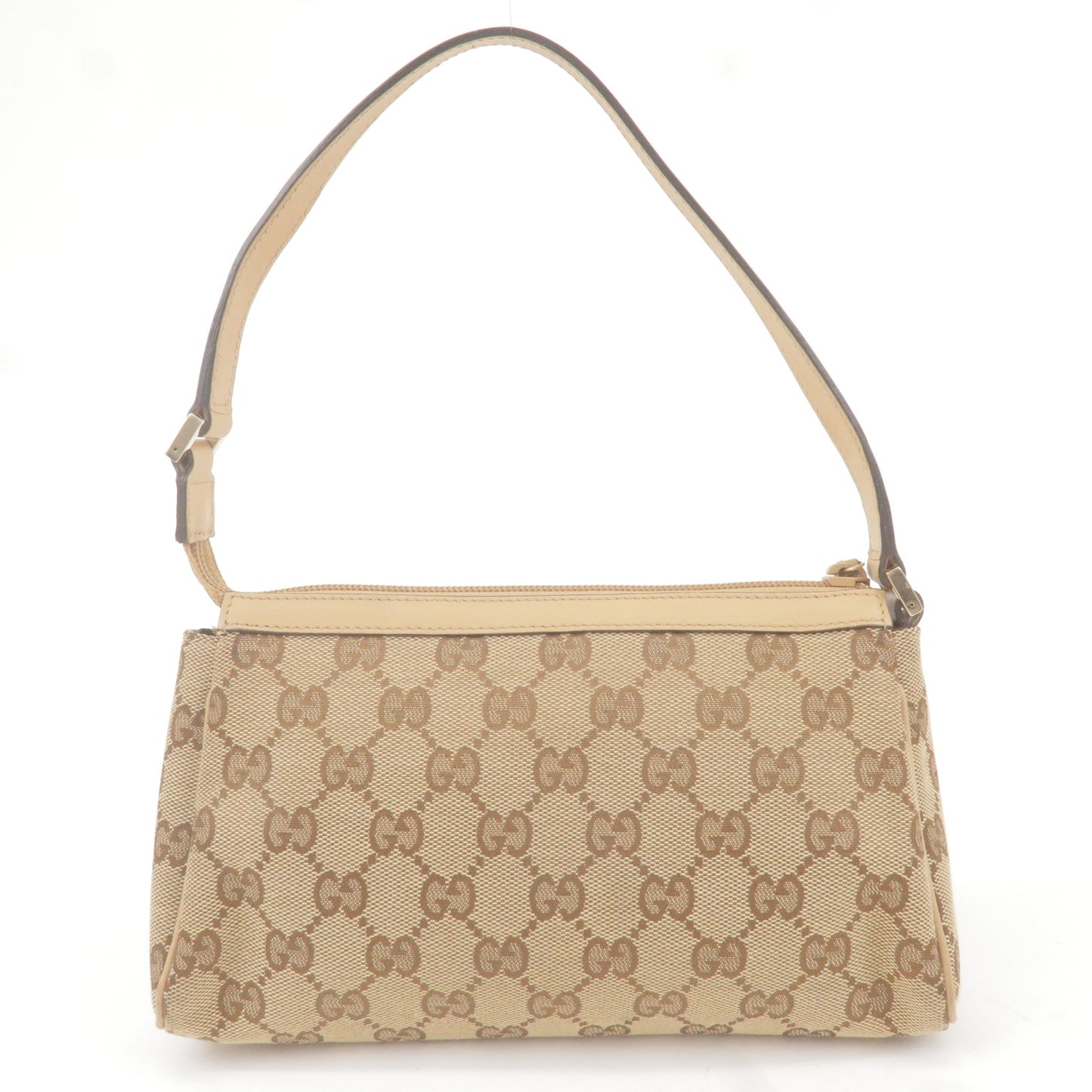 GUCCI Abbey GG Canvas Leather Hand Bag Beige Brown 145750