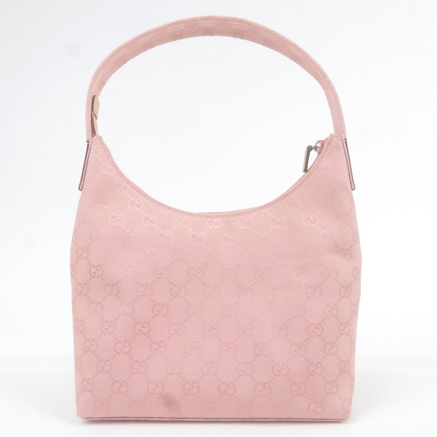 GUCCI GG Canvas Leather Shoulder Bag Pink Beige 001.3386