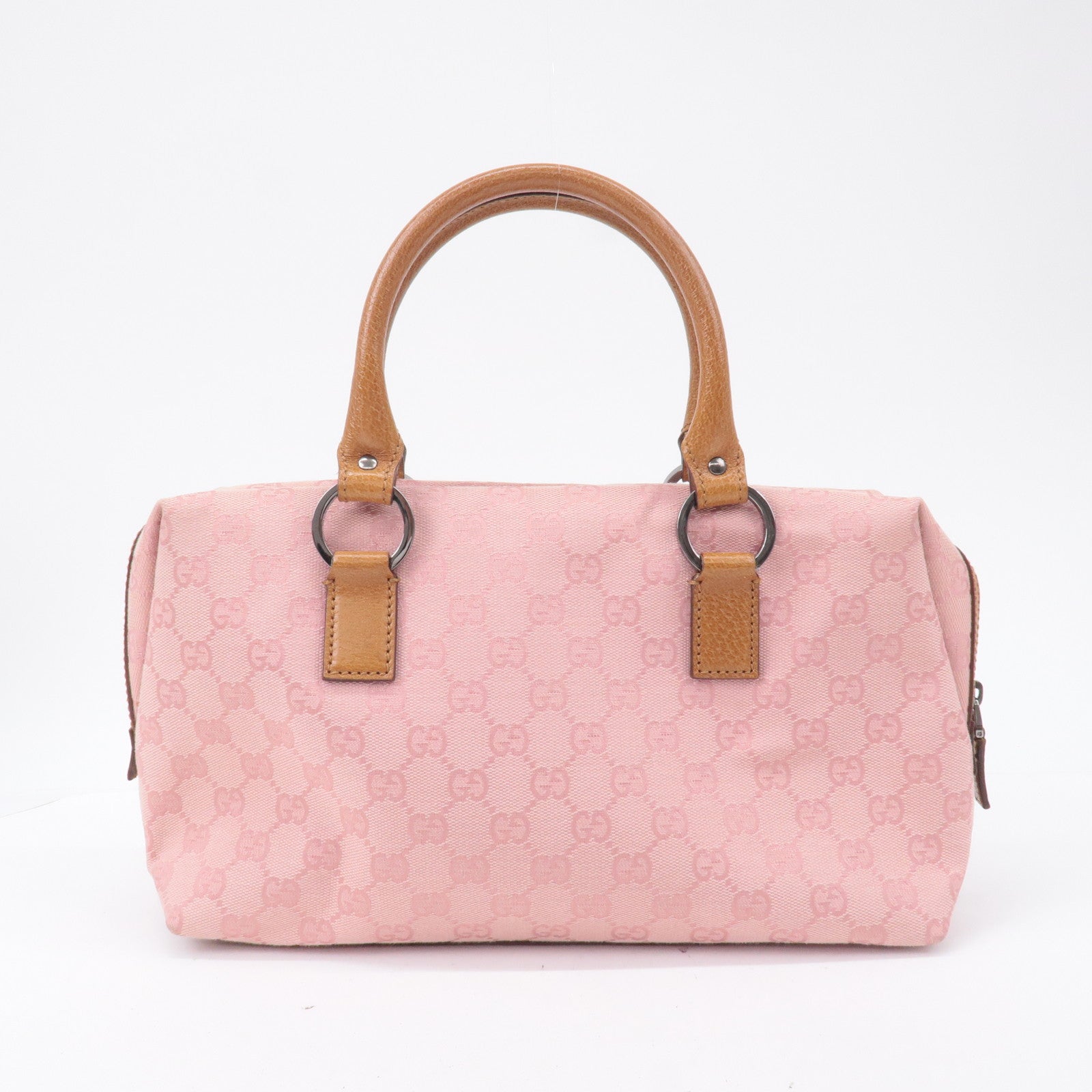 Used] Gucci bag GUCCI leather canvas GG mini Boston bag handbag