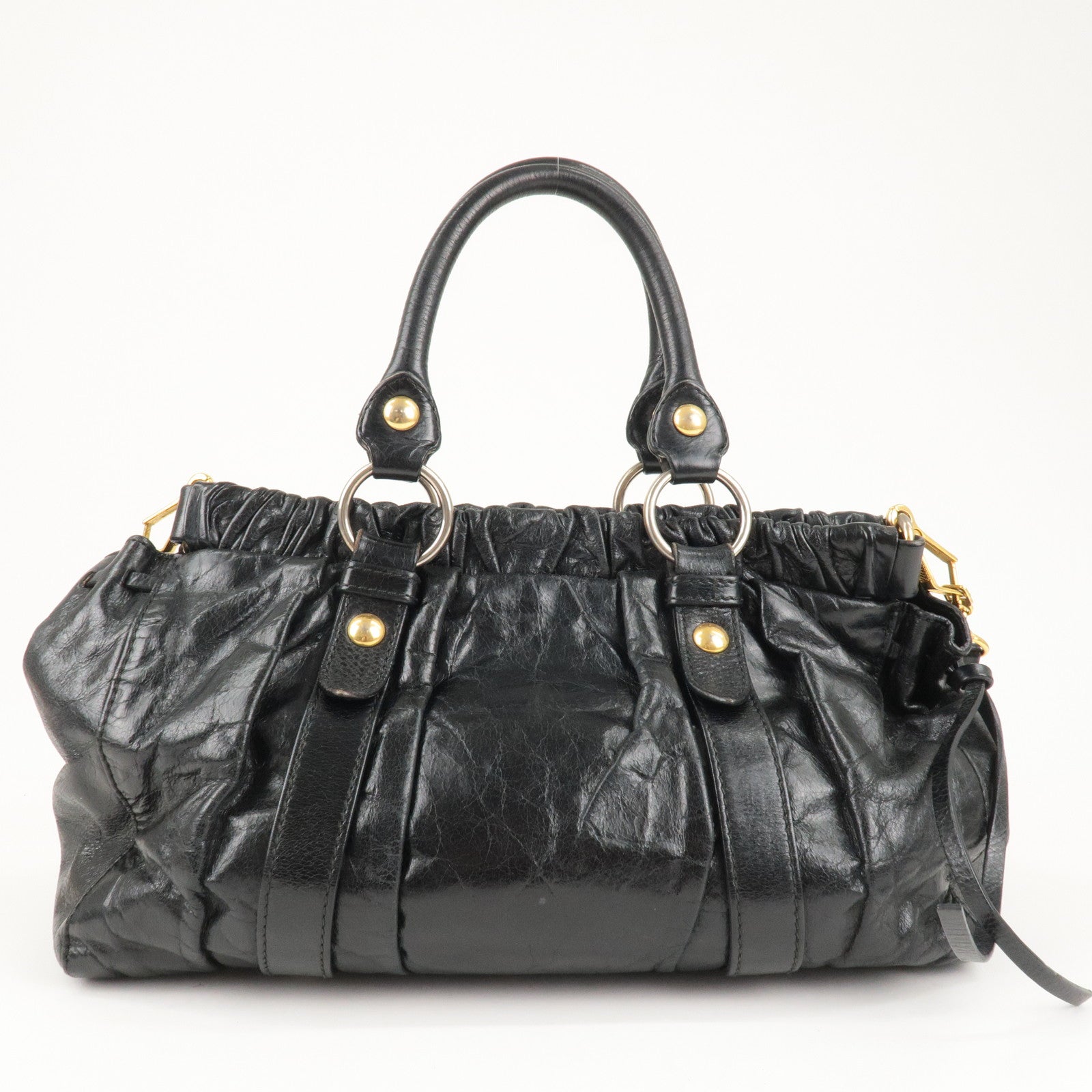 SS2005 miu miu Studs Leather Aging Bag