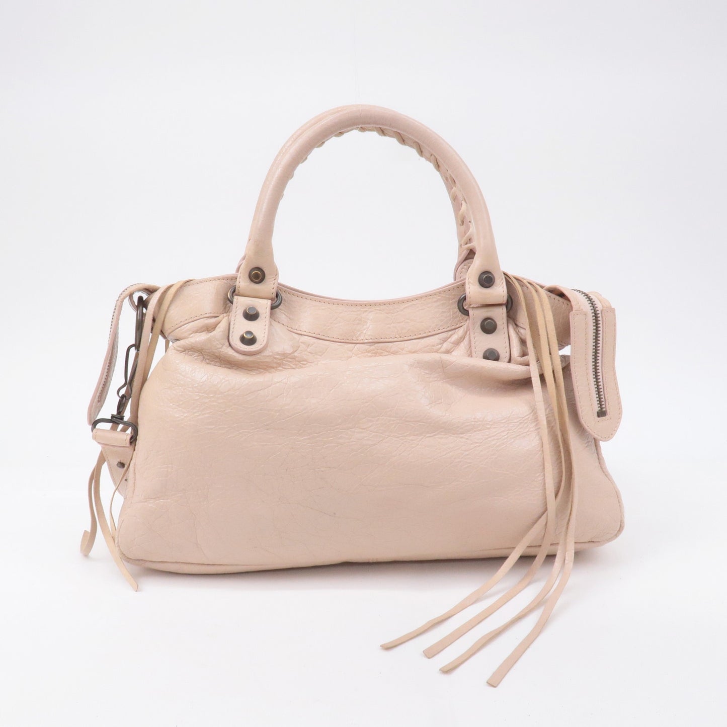 BALENCIAGA The Town Leather 2way Bag Hand Bag Pink Beige 240579