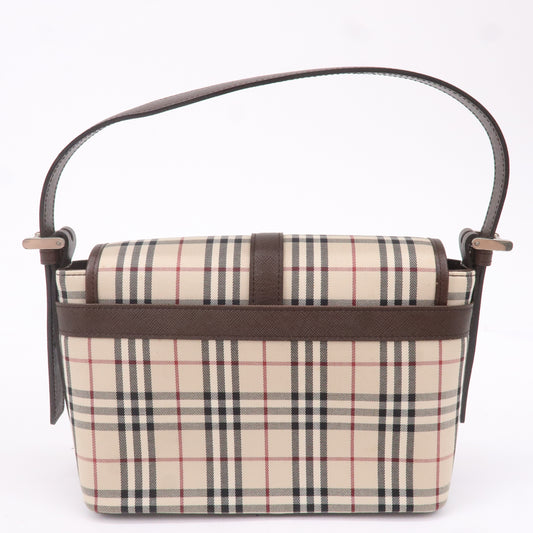 BURBERRY Bag. Vintage Burberrys Beige and Brown Check Tartan Shoulder  Saddle Bag . Authentic Burberry designer purse.