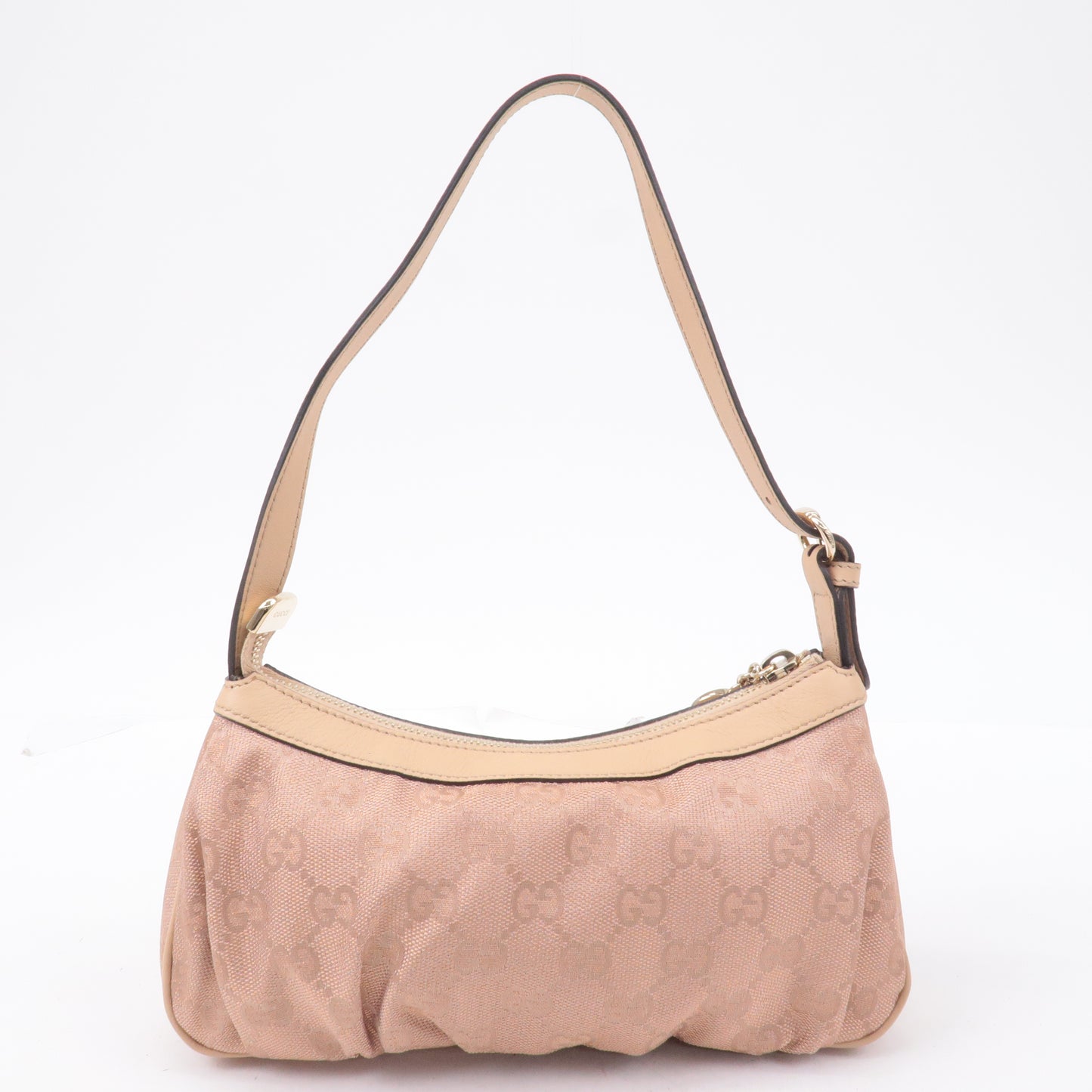 GUCCI Lovely GG Canvas Leather Hand Bag Pink Beige 245938