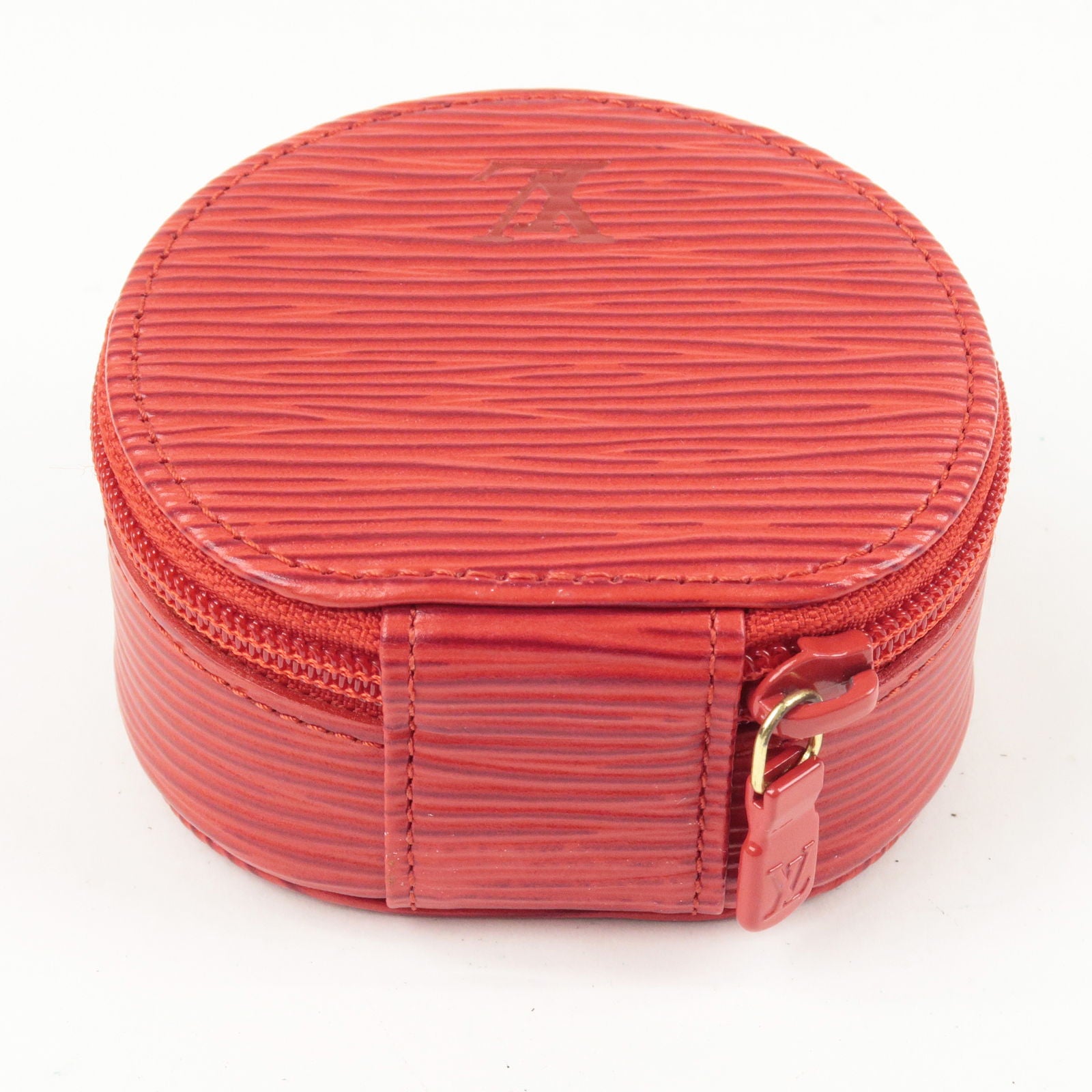 LOUIS VUITTON Epi Ecrin Bijoux 8cm Jewelry Box Case Castillan Red 1269806