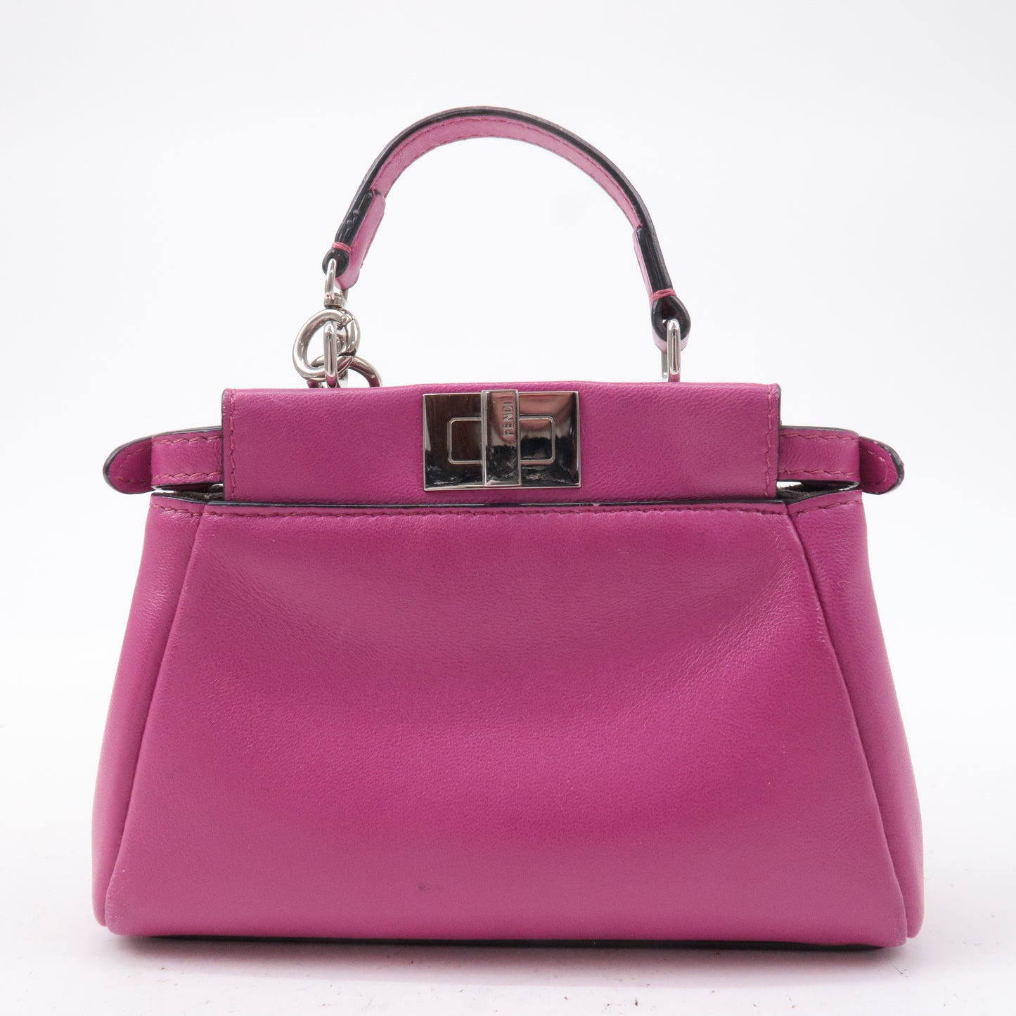 FENDI Leather Micro Peekaboo 2Way Bag Hand Bag Pink 8M0355