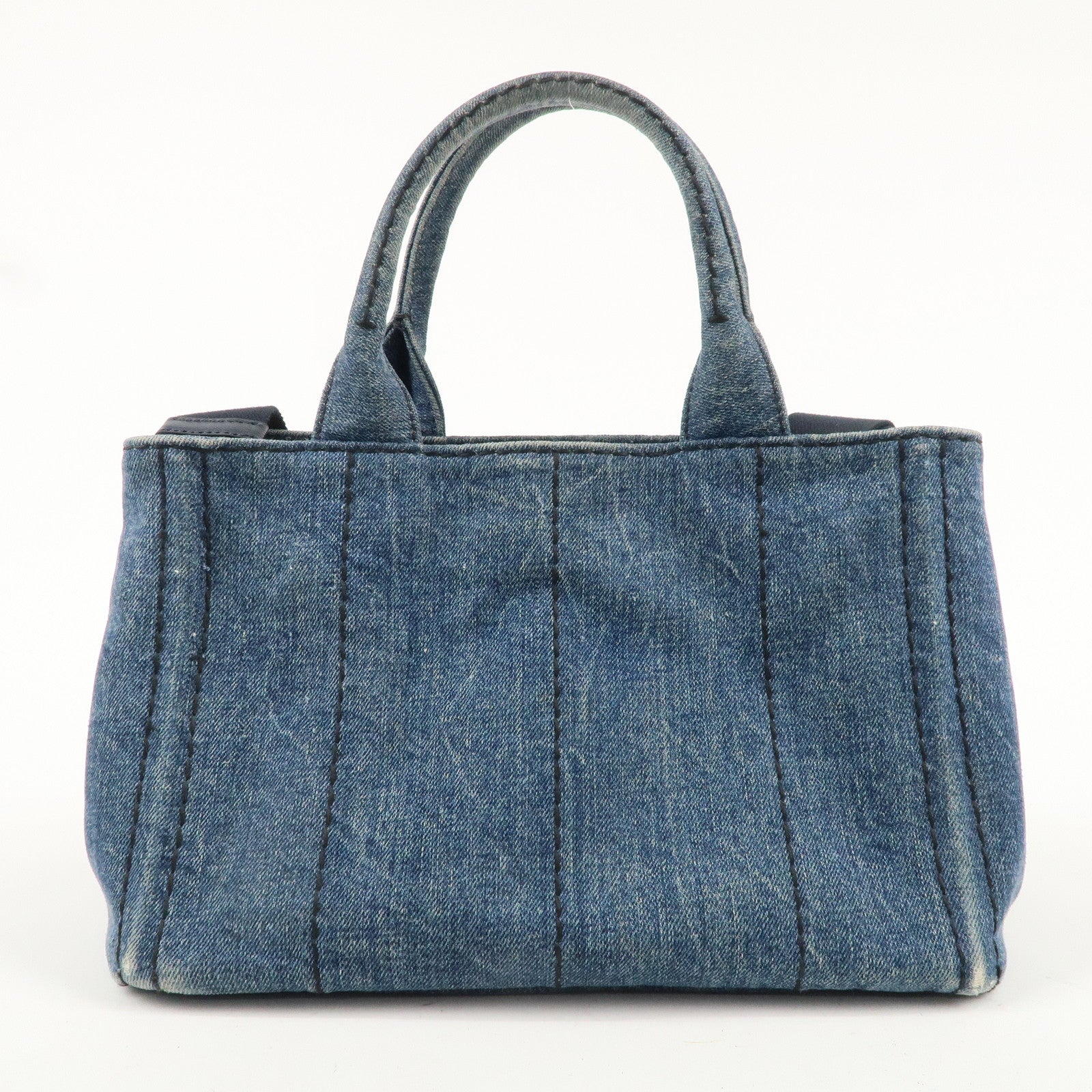 PRADA Denim Canapa Mini Canvas 2Way Bag Hand Bag Blue B2439G