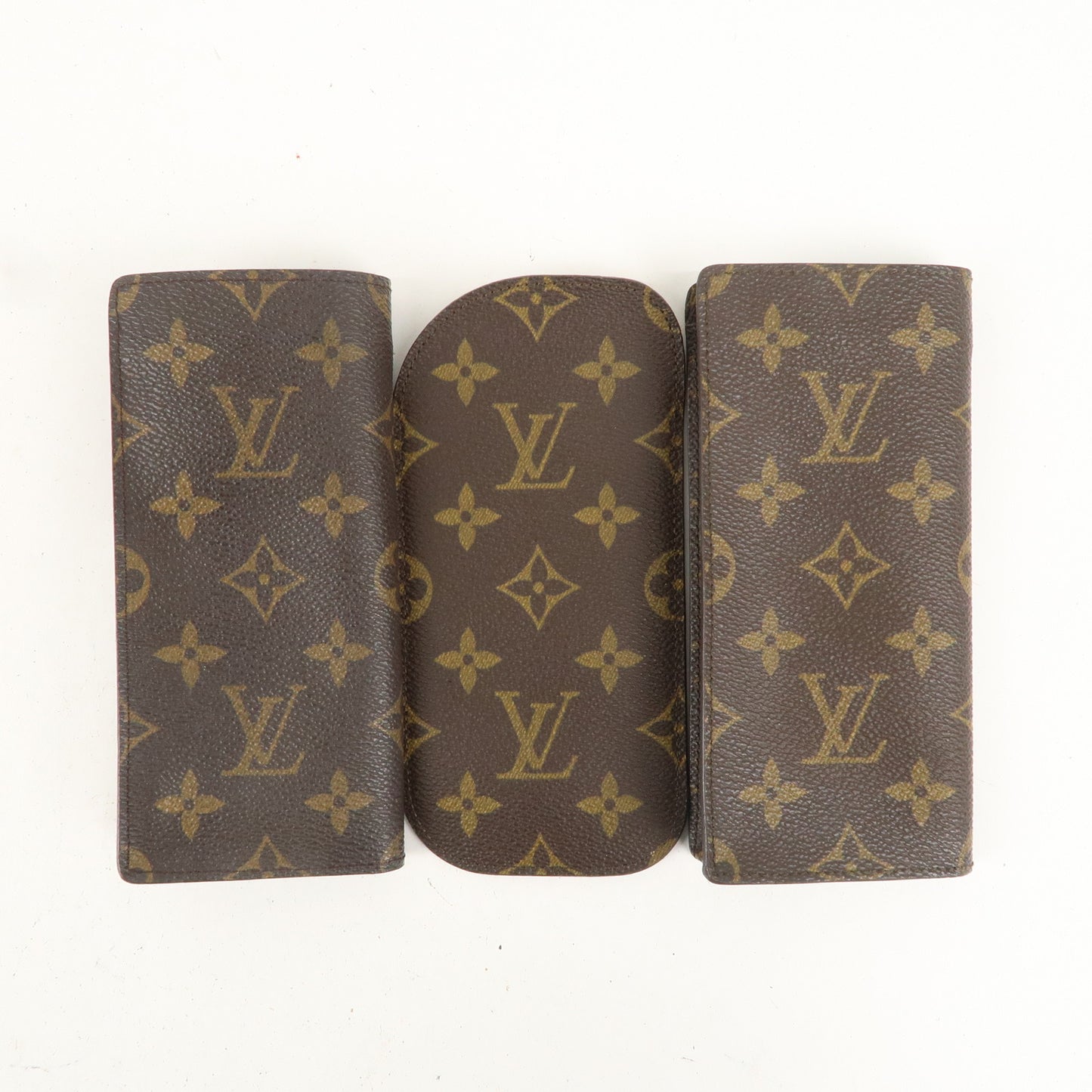 Louis Vuitton Monogram Set Of 3 Glasses Case M62962 M62969