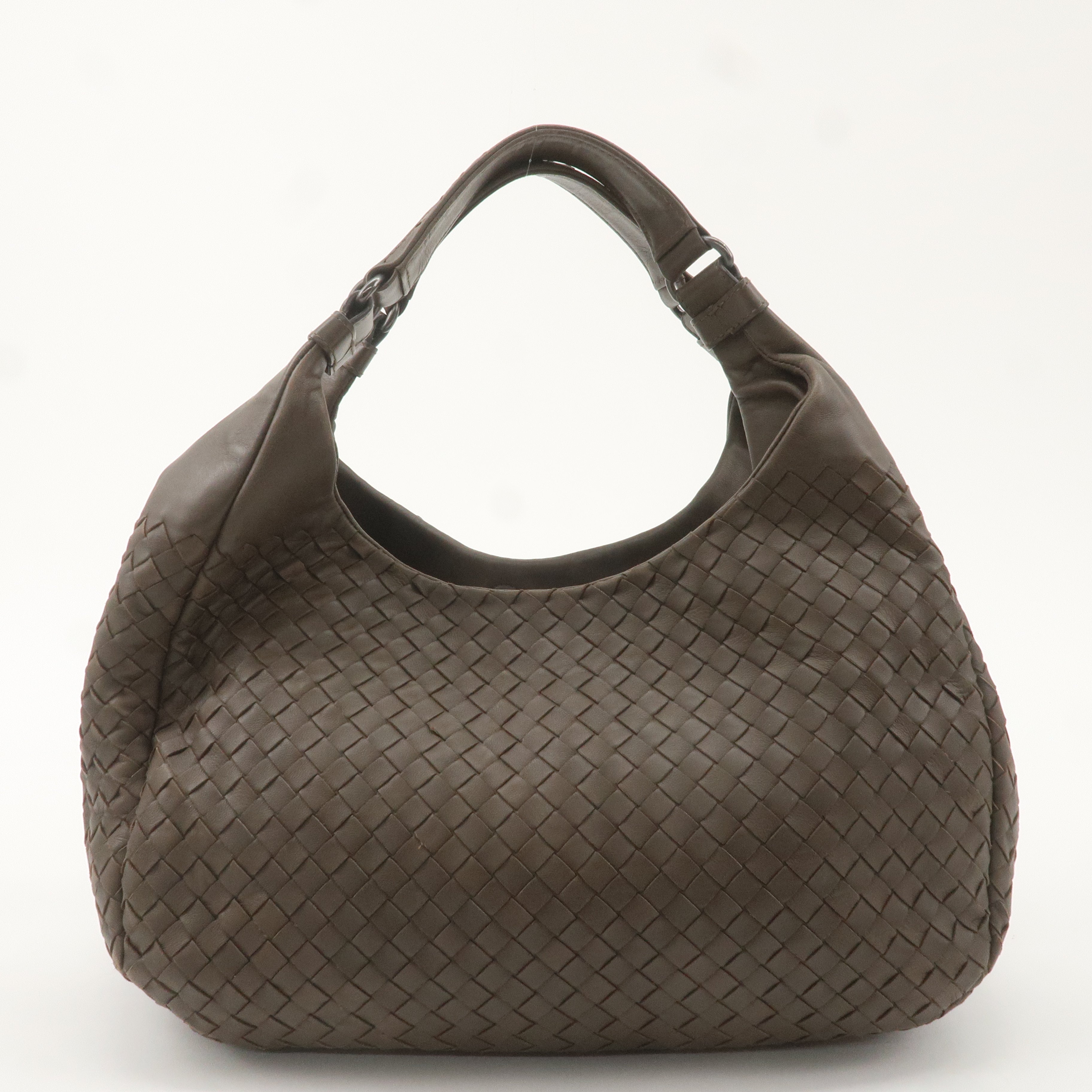 BOTTEGA VENETA Intrecciato Leather Shoulder Bag Brown 125787