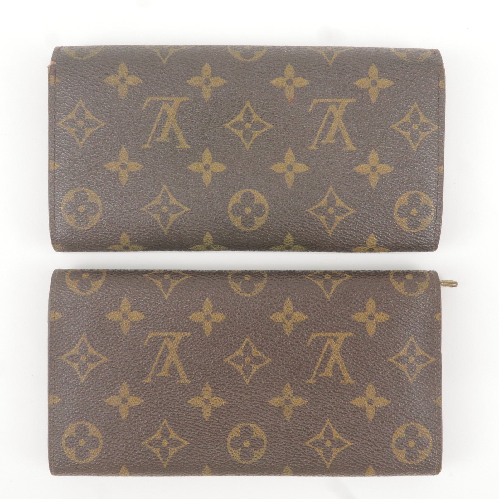 Louis-Vuitton-Monogram-Set-of-2-Long-Flap-Wallet-M61725-M61734