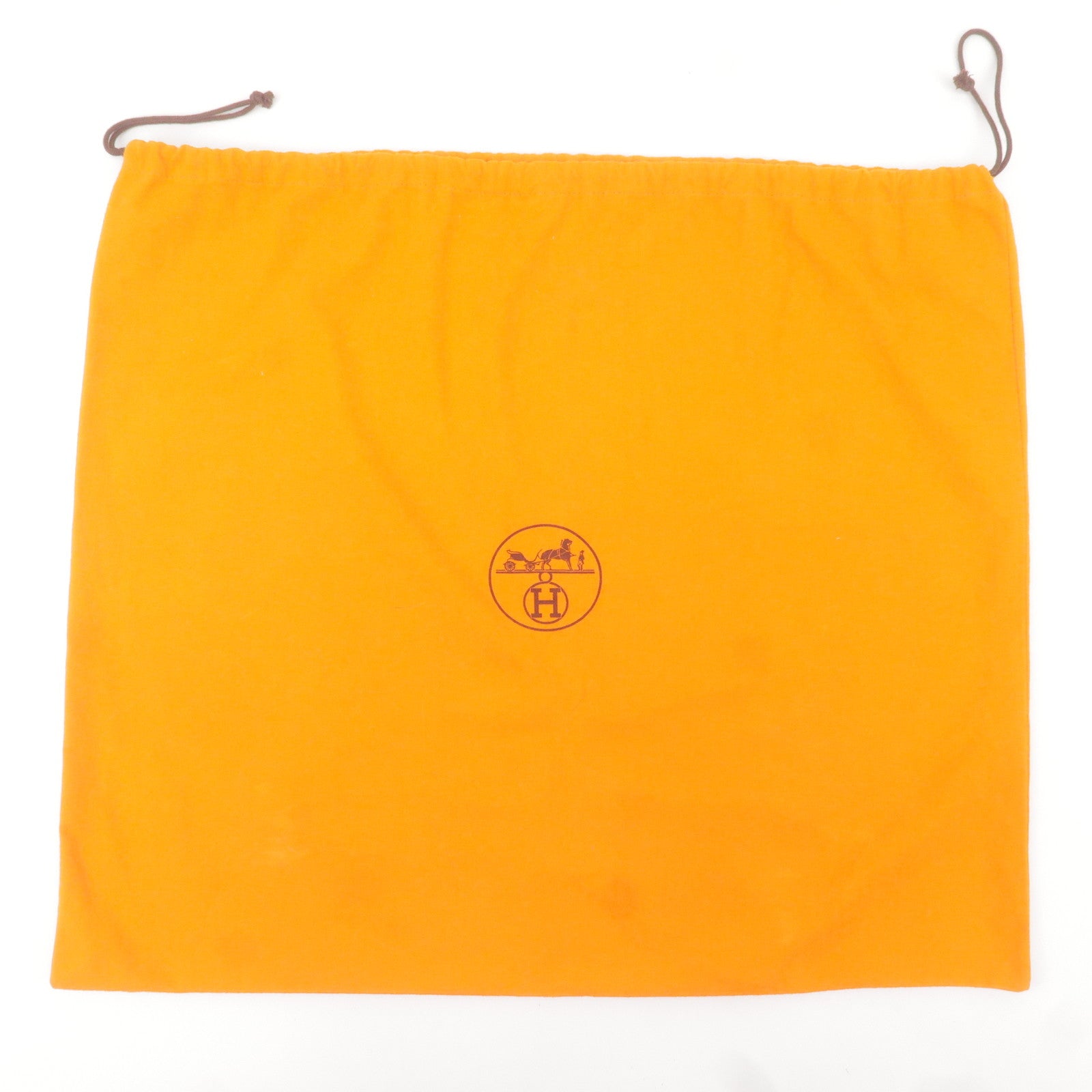 Set of 6 Hermes Dust Bag Storage Bag Draw String Beige Orange