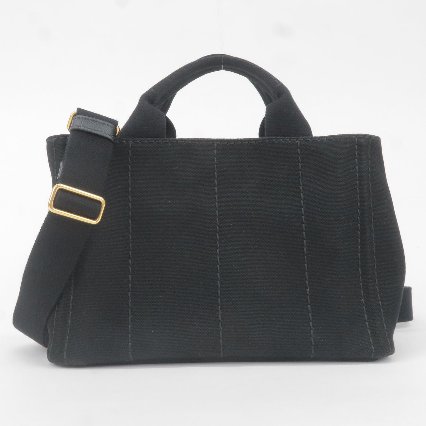 PRADA Canapa Mini Canvas 2Way Bag Shoulder Bag Black B2439G