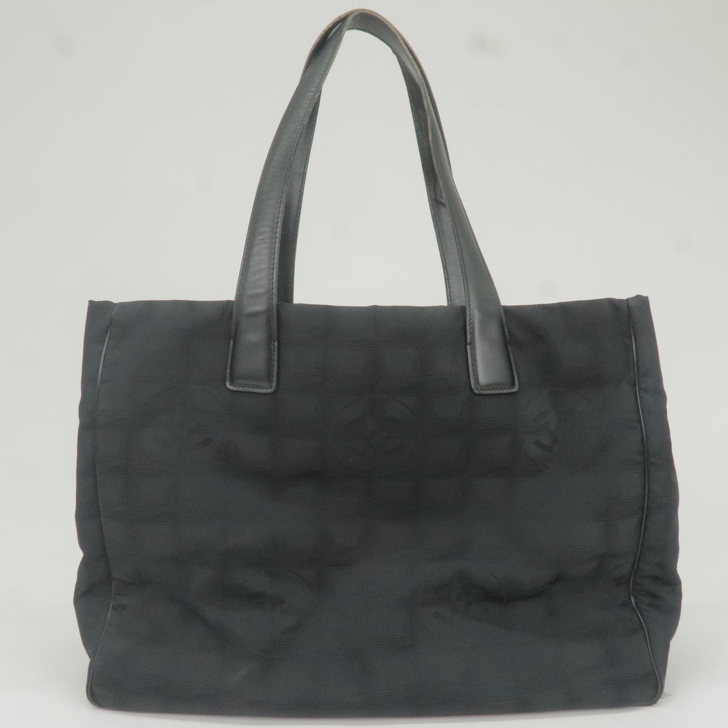 CHANEL Travel Line Nylon Jacquard Leather Tote Bag Black A15991