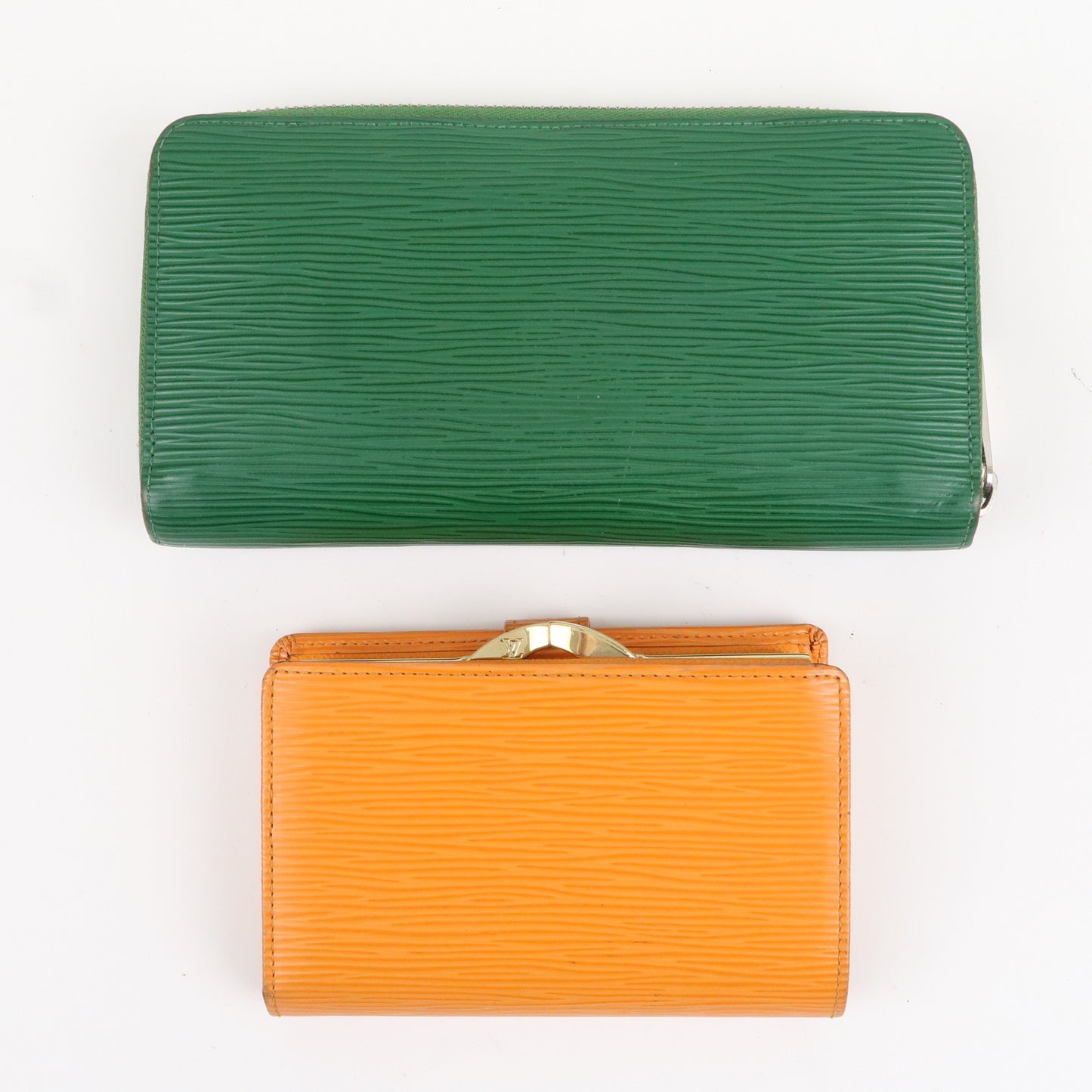 Louis Vuitton Epi Set of 2 Wallet Orange Green M60303 M6324H