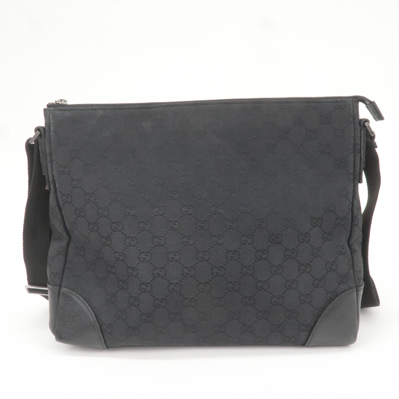 Gucci Messenger Bag Gg Gussissima in Black Canvas and Leather 