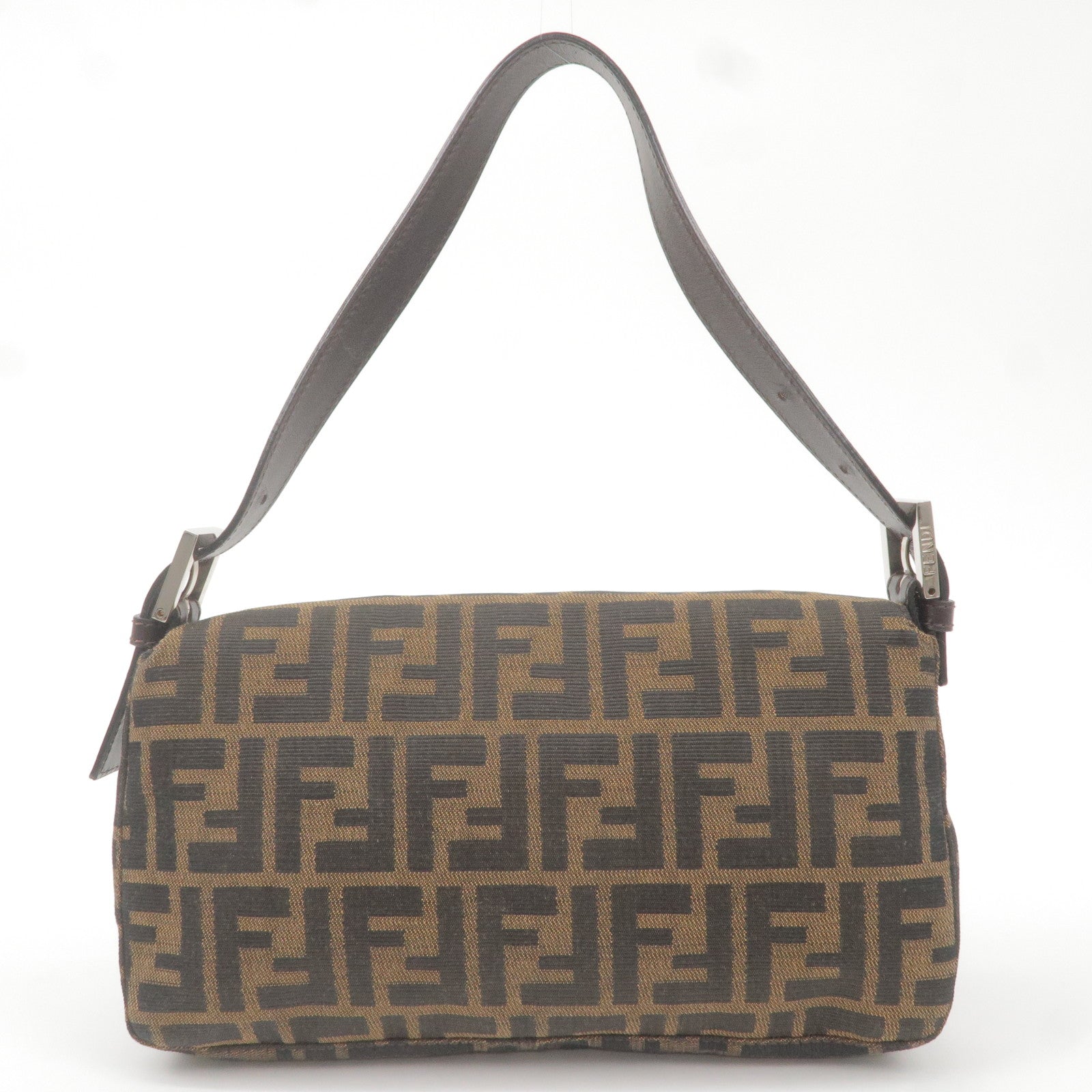 FENDI-Zucca-Mamma-Baguette-Canvas-Leather-Bag-Brown-Black-26424