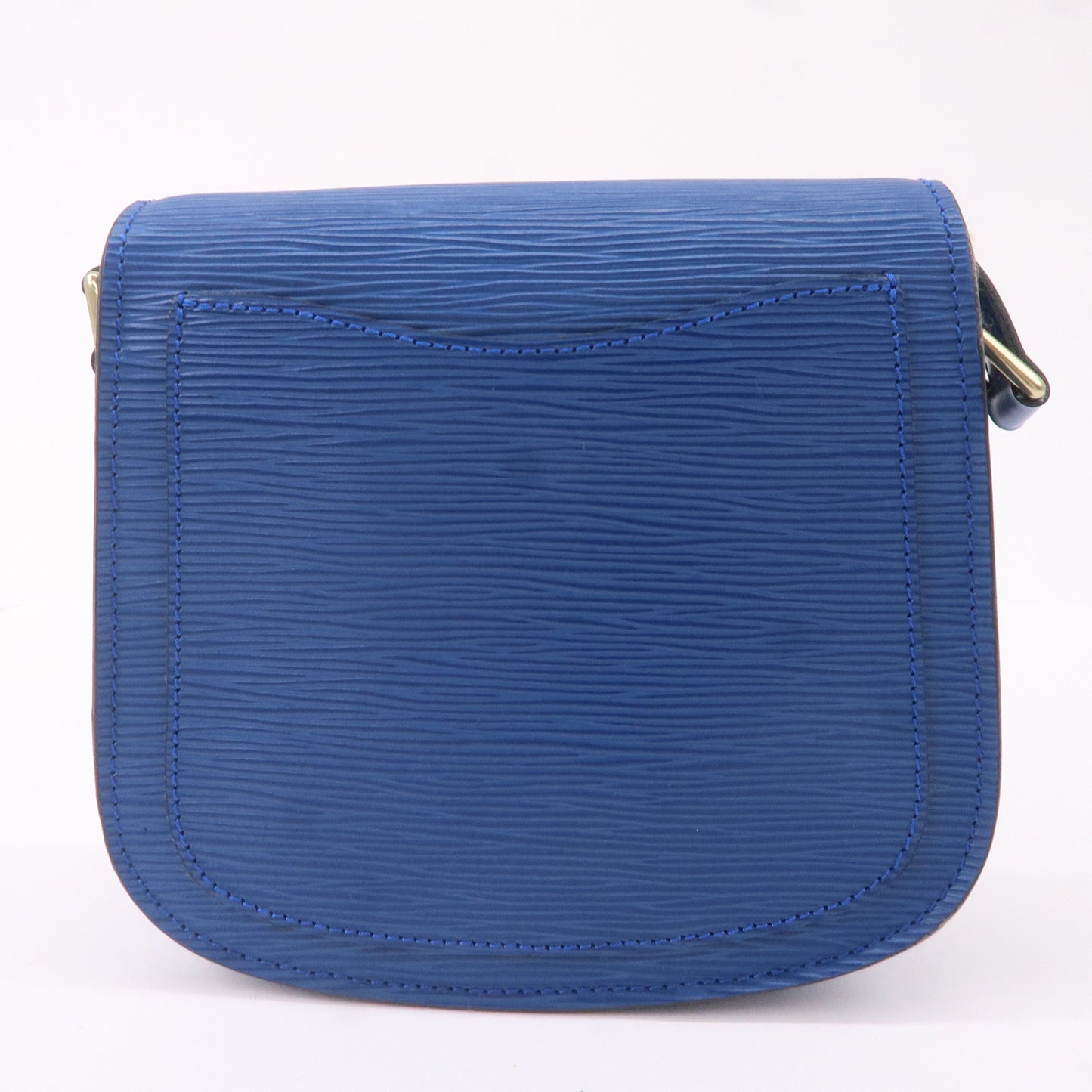 LOUIS VUITTON Logo Mini Saint Cloud Shoulder Bag Epi Leather Blue M52215  89AC617