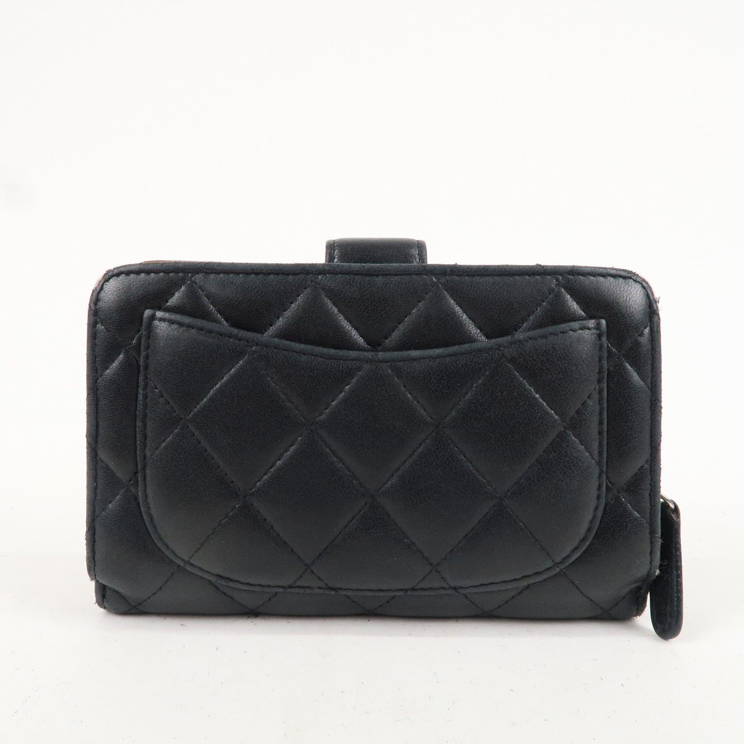 CHANEL Matelasse Lamb Skin Bi-fold Wallet Black