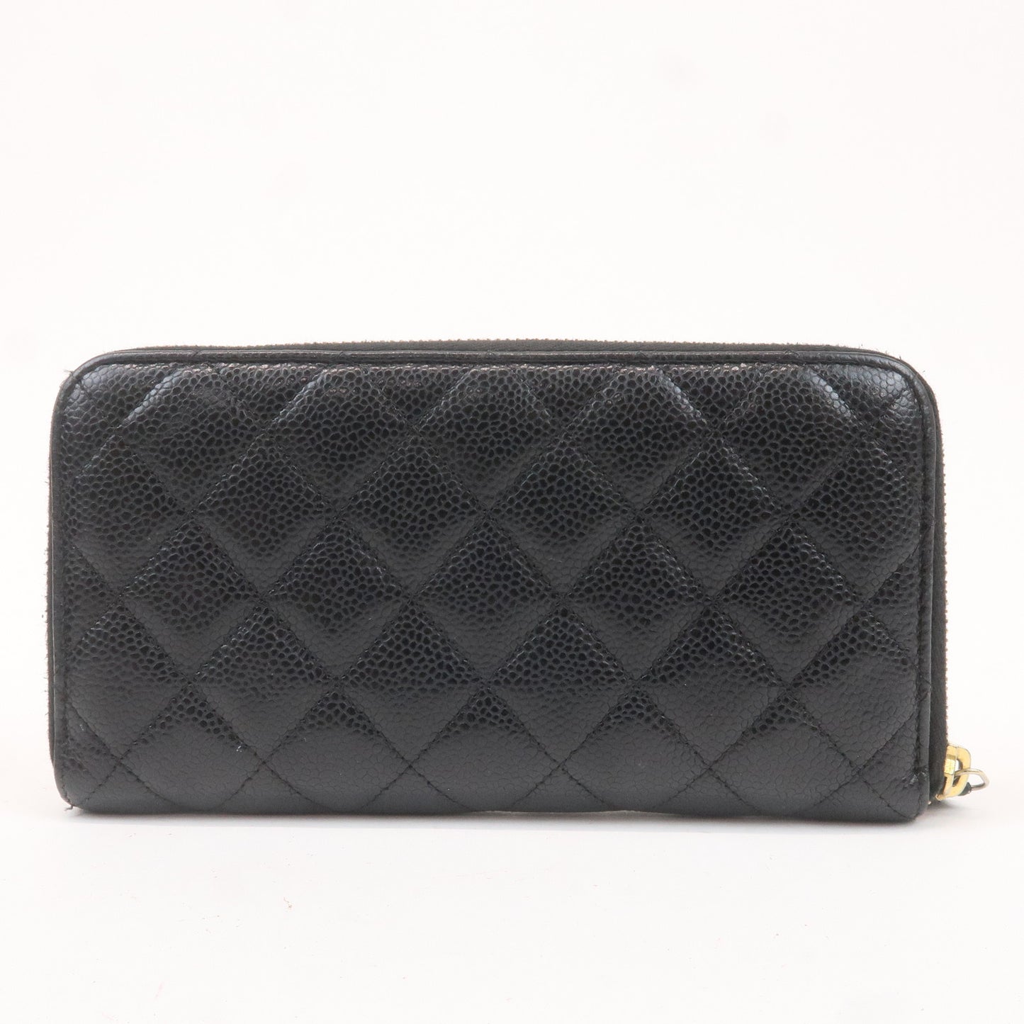 CHANEL Matelasse Coco Mark Caviar Skin Long Wallet Black A50097