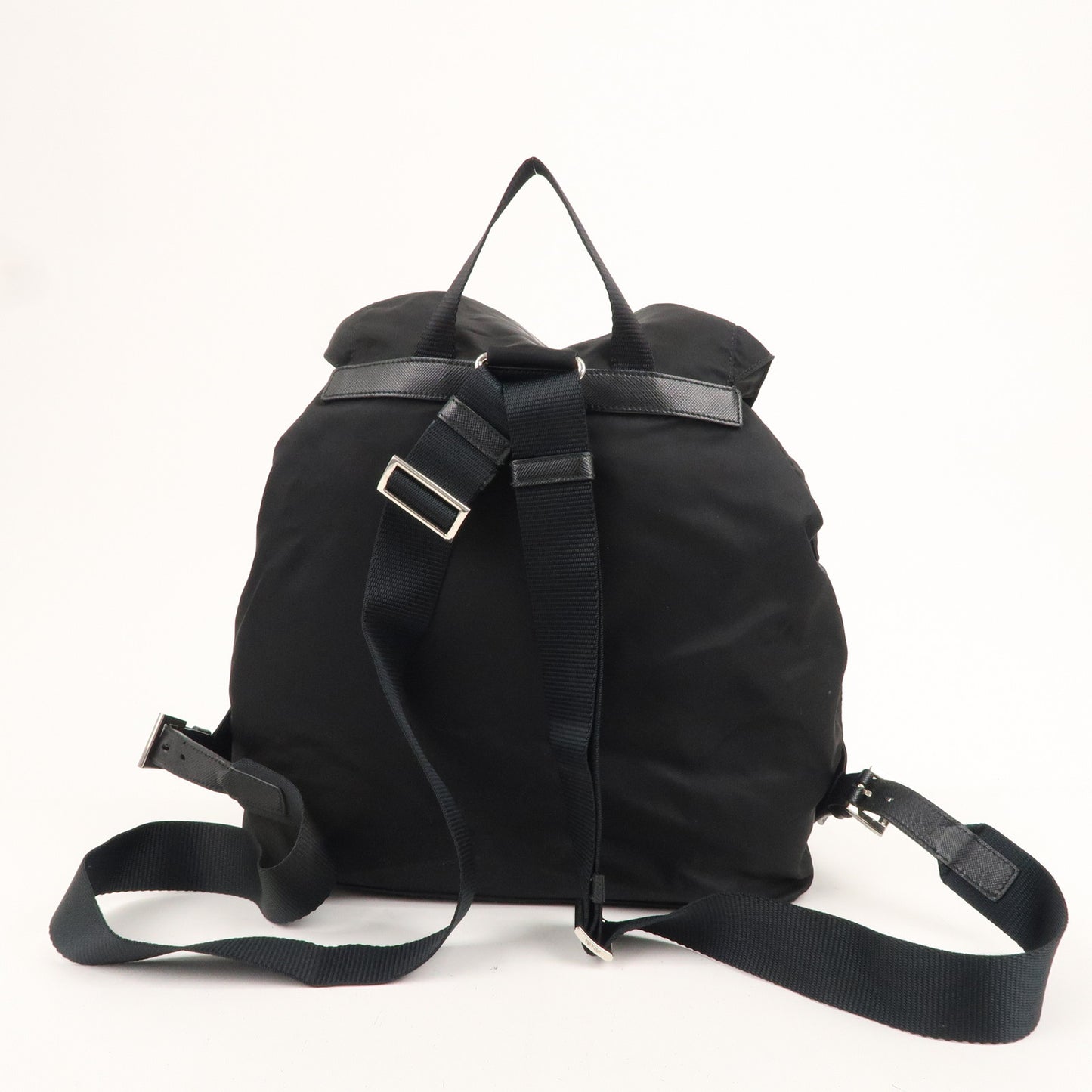 PRADA Nylon Leather Back Pack Black