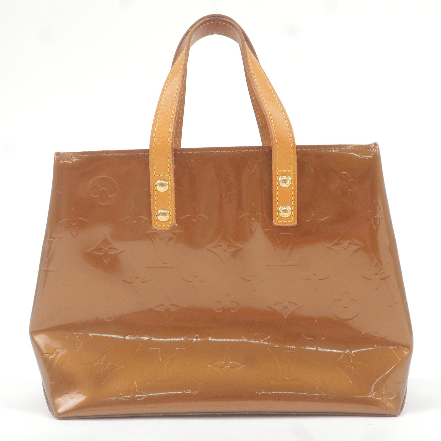 Louis Vuitton Monogram Vernis Reade PM M91146 Women's Handbag Bronze