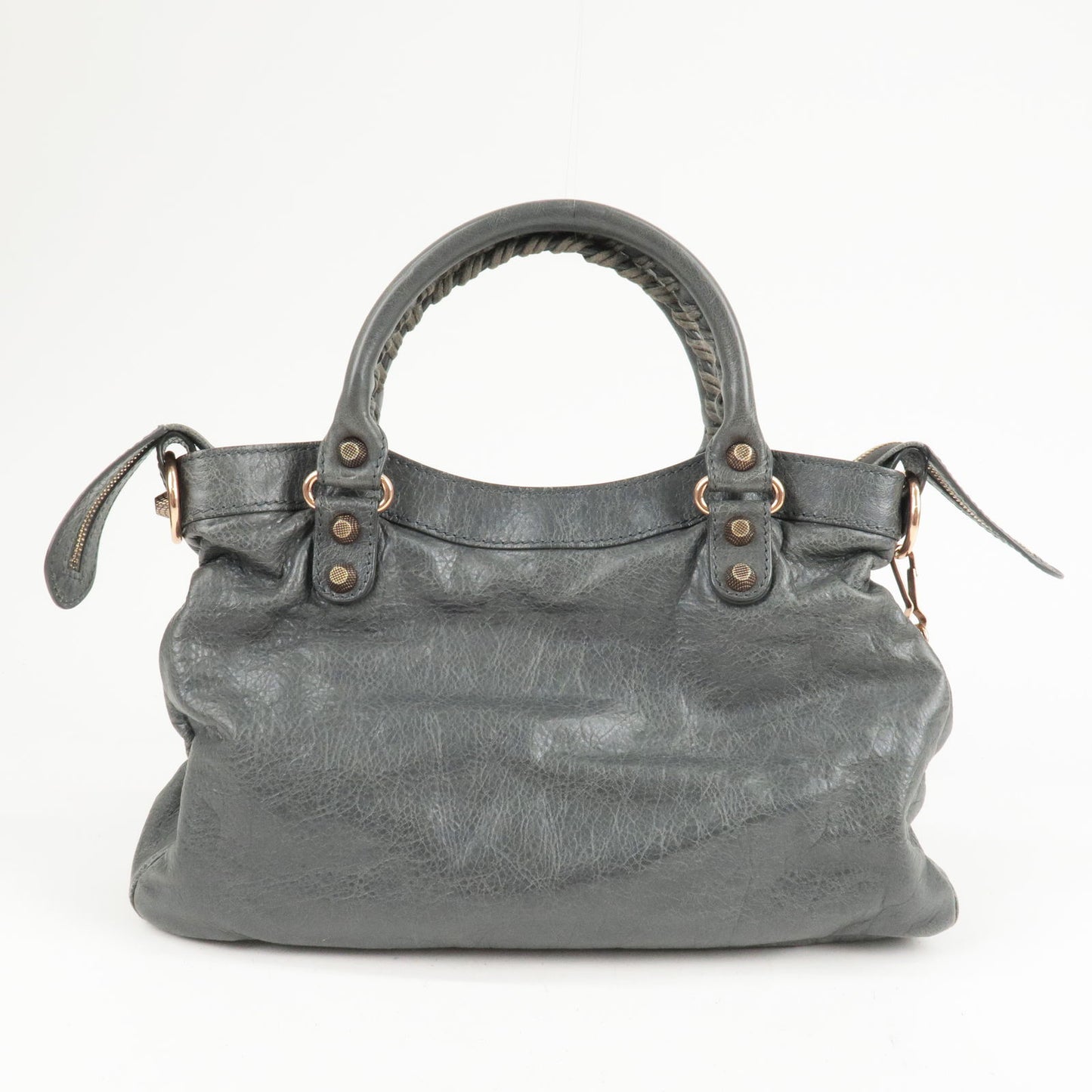 BALENCIAGA The Giant Town Leather 2Way Hand Bag Gray 285434