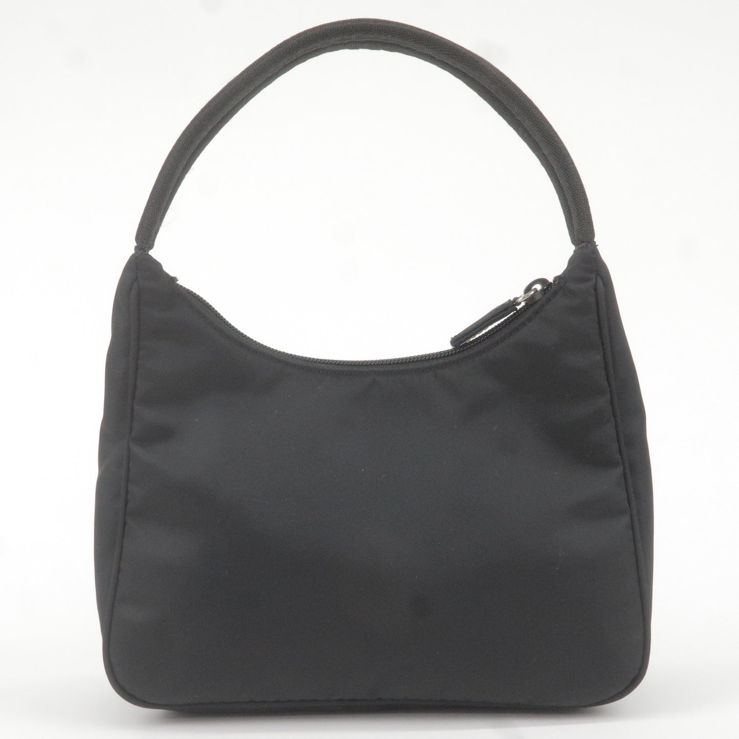PRADA Logo Nylon Hand Bag Pouch Purse NERO Black MV519