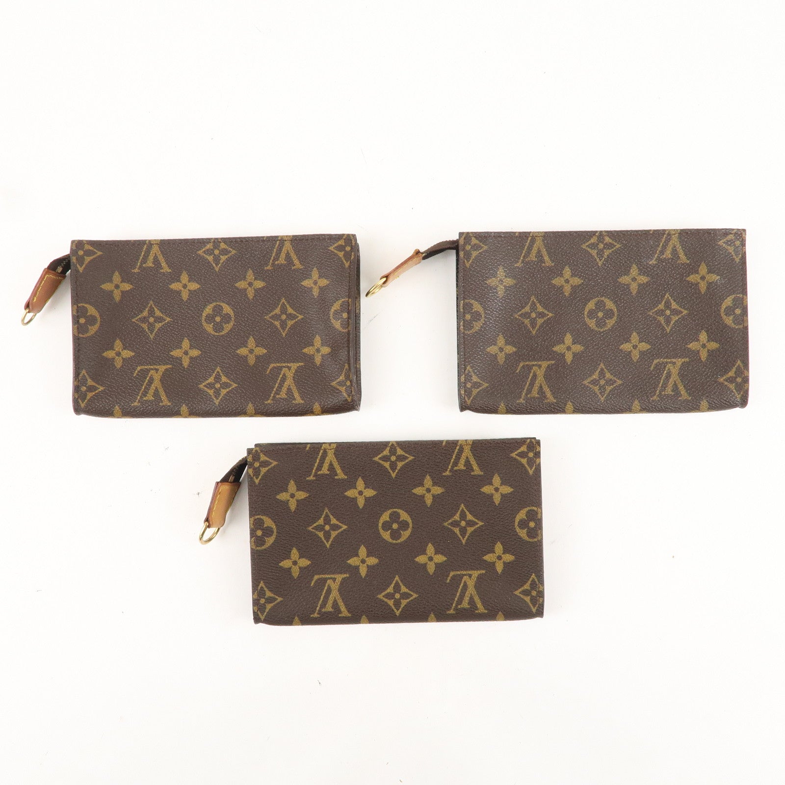 Louis vuitton Set of 3 Monogram Bucket PM Pouch Brown