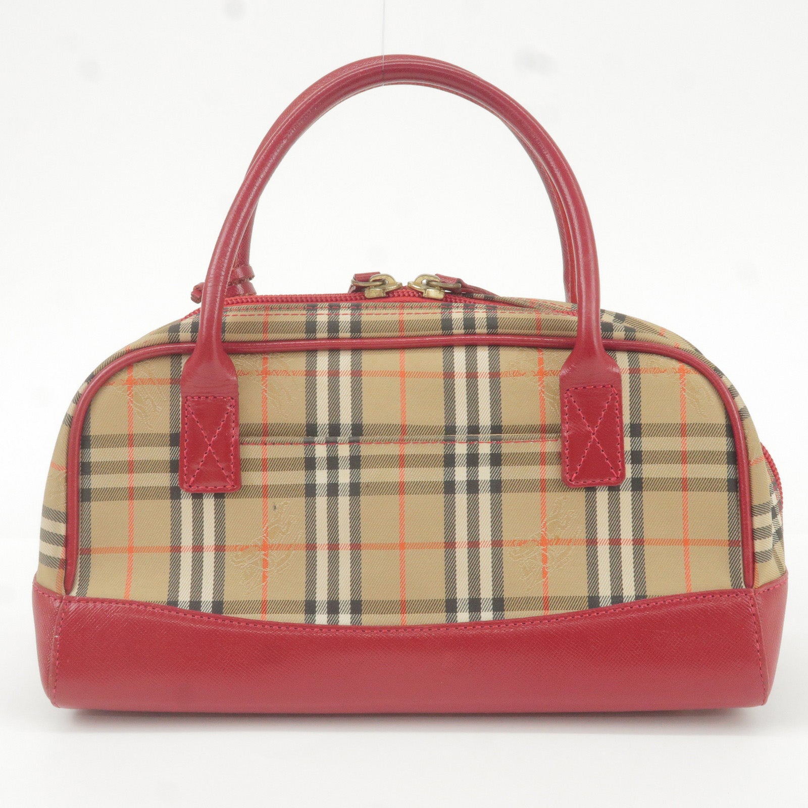 Vintage Burberry Handbag With Rolled Red Leather Handle #183474 | Black  Rock Galleries