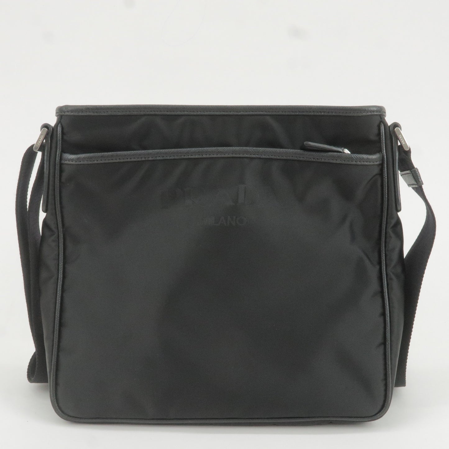 PRADA Nylon Leather Shoulder Bag NERO Black 2VH797