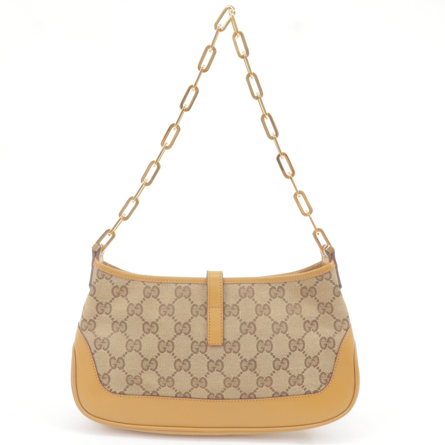 GUCCI Jackie GG Canvas Leather Chain Shoulder Bag 001.4032