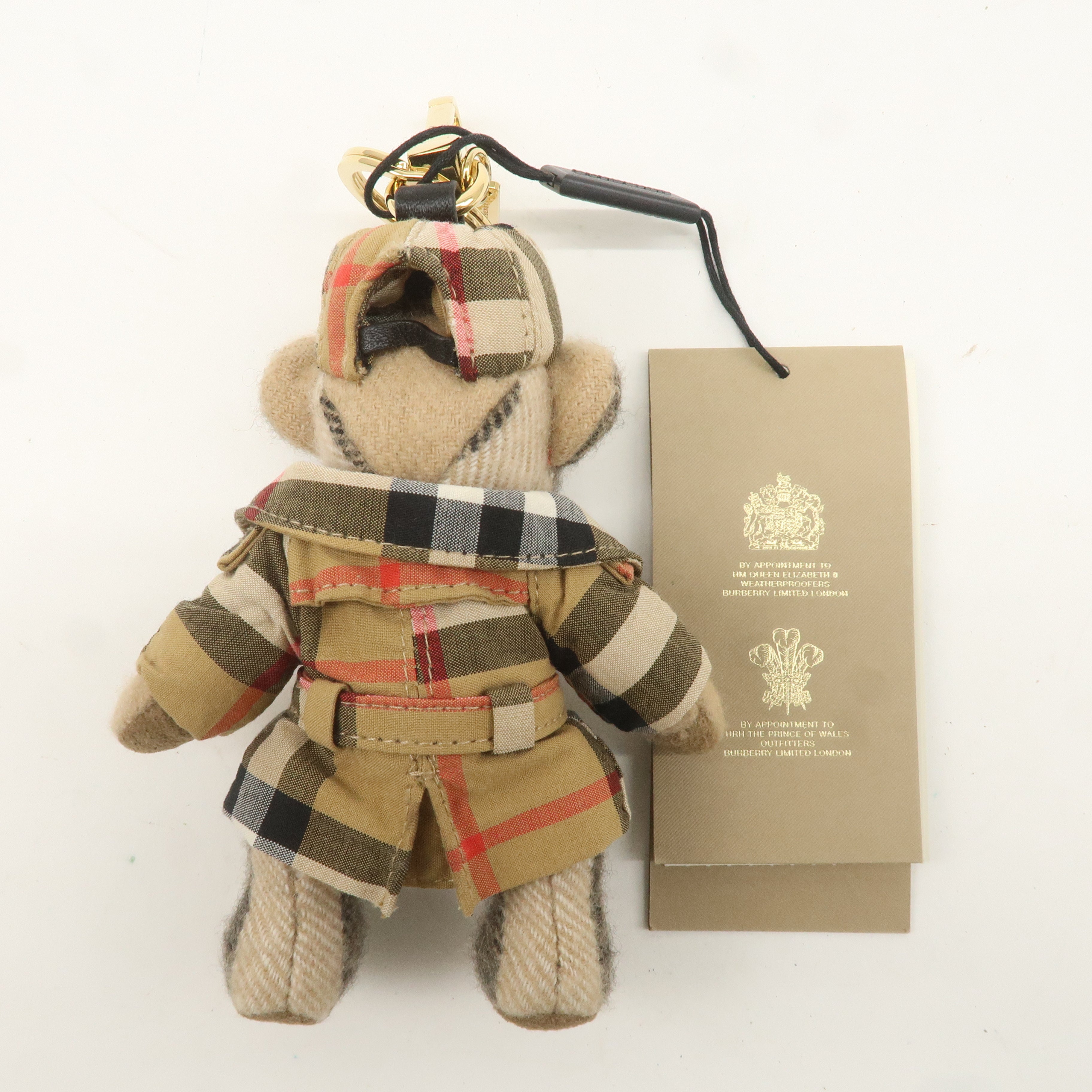 BURBERRY Thomas Bear bag Charm Key Chain Cashmere Beige Brown