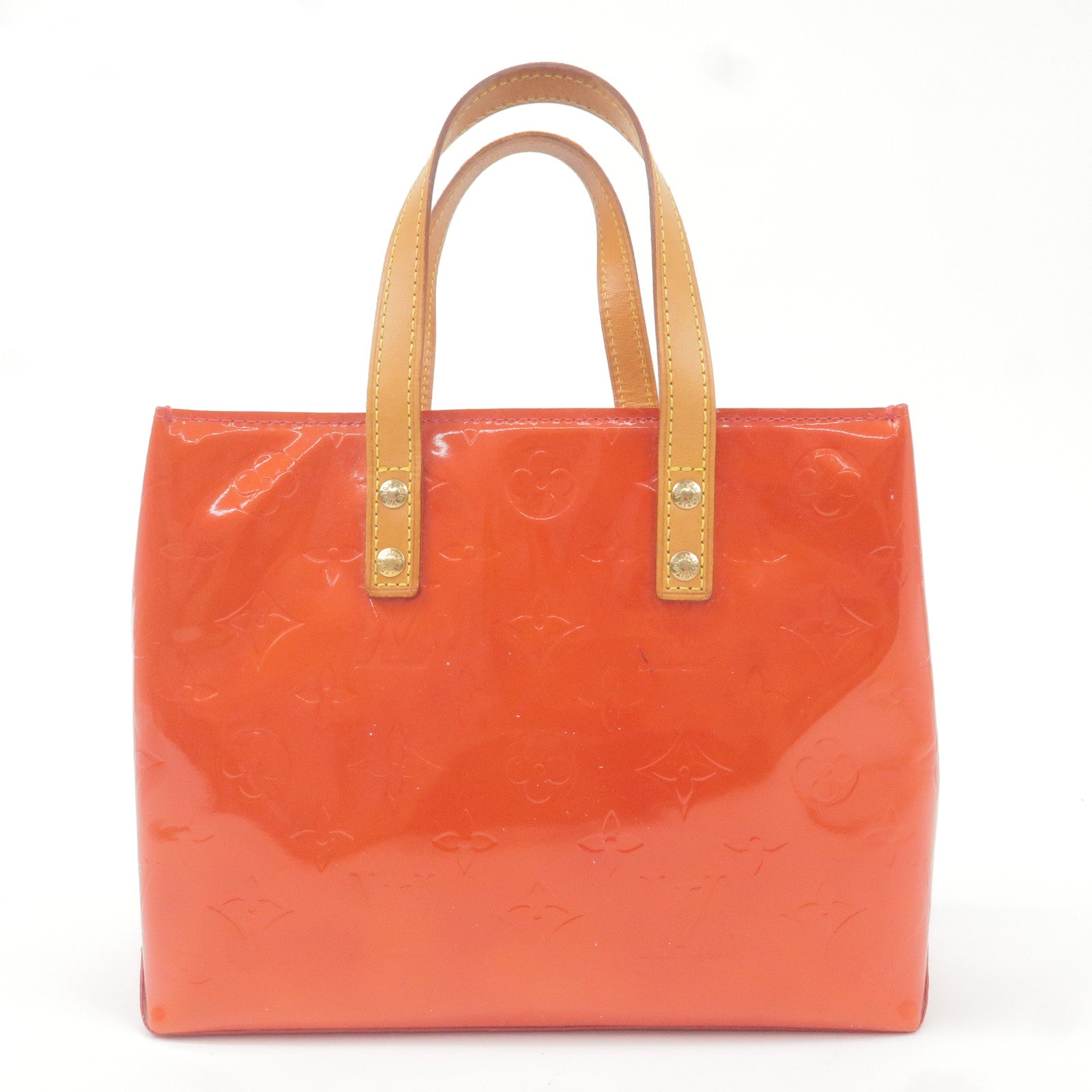 [Used in Japan Bag] Louis Vuitton Lead Mm Vernis Monogram Red Tote Bag