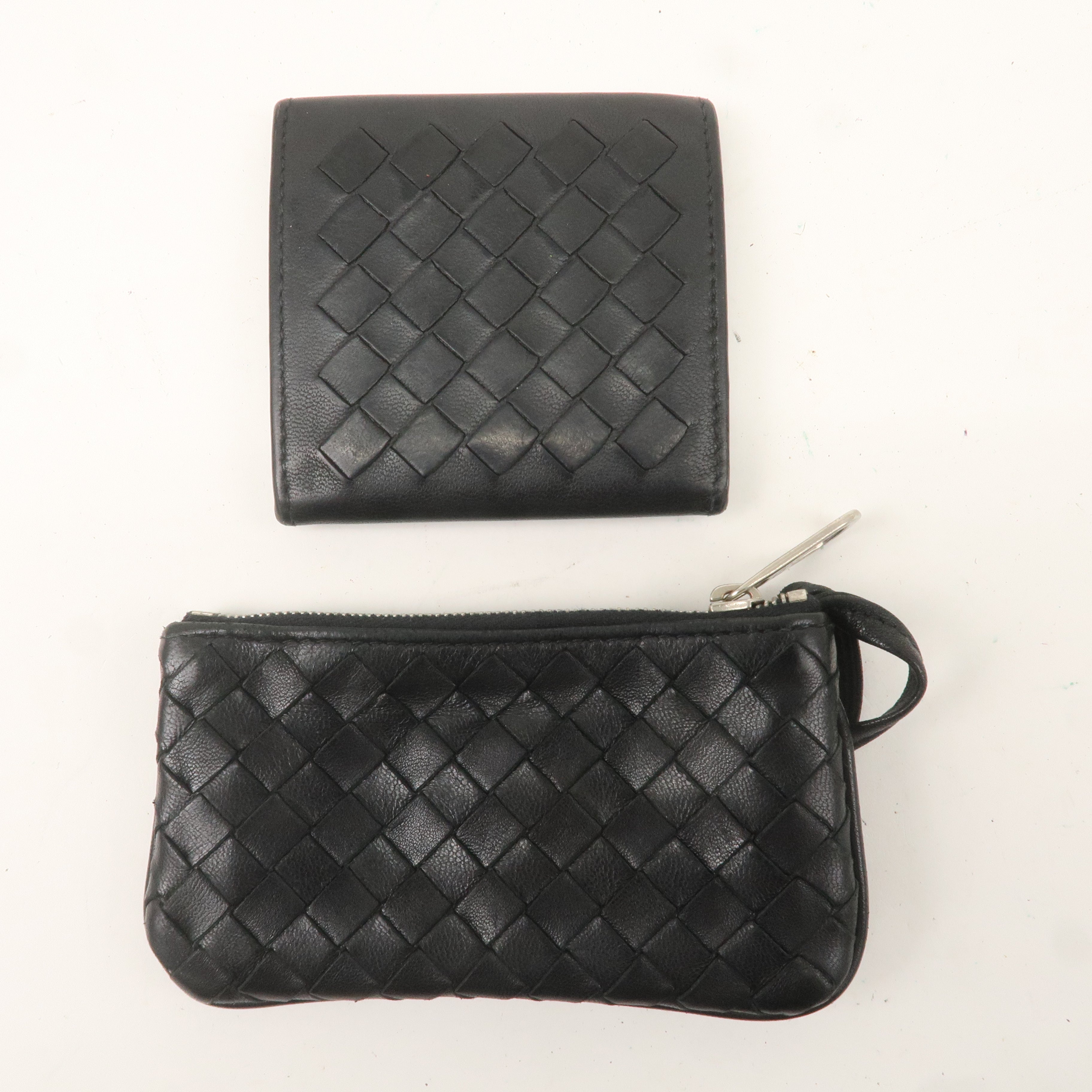 BOTTEGA VENETA: credit card holder in woven nappa - Black | BOTTEGA VENETA  wallet 755985VCPQ3 online at GIGLIO.COM