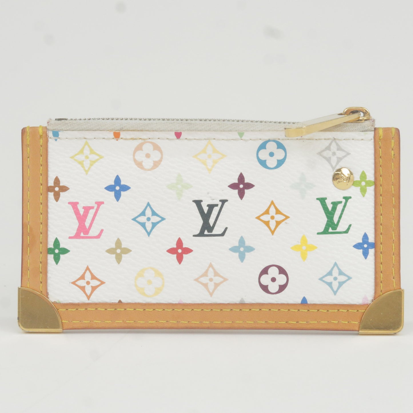 Louis Vuitton Monogram Multi Color Pochette Cles Blanc M92655